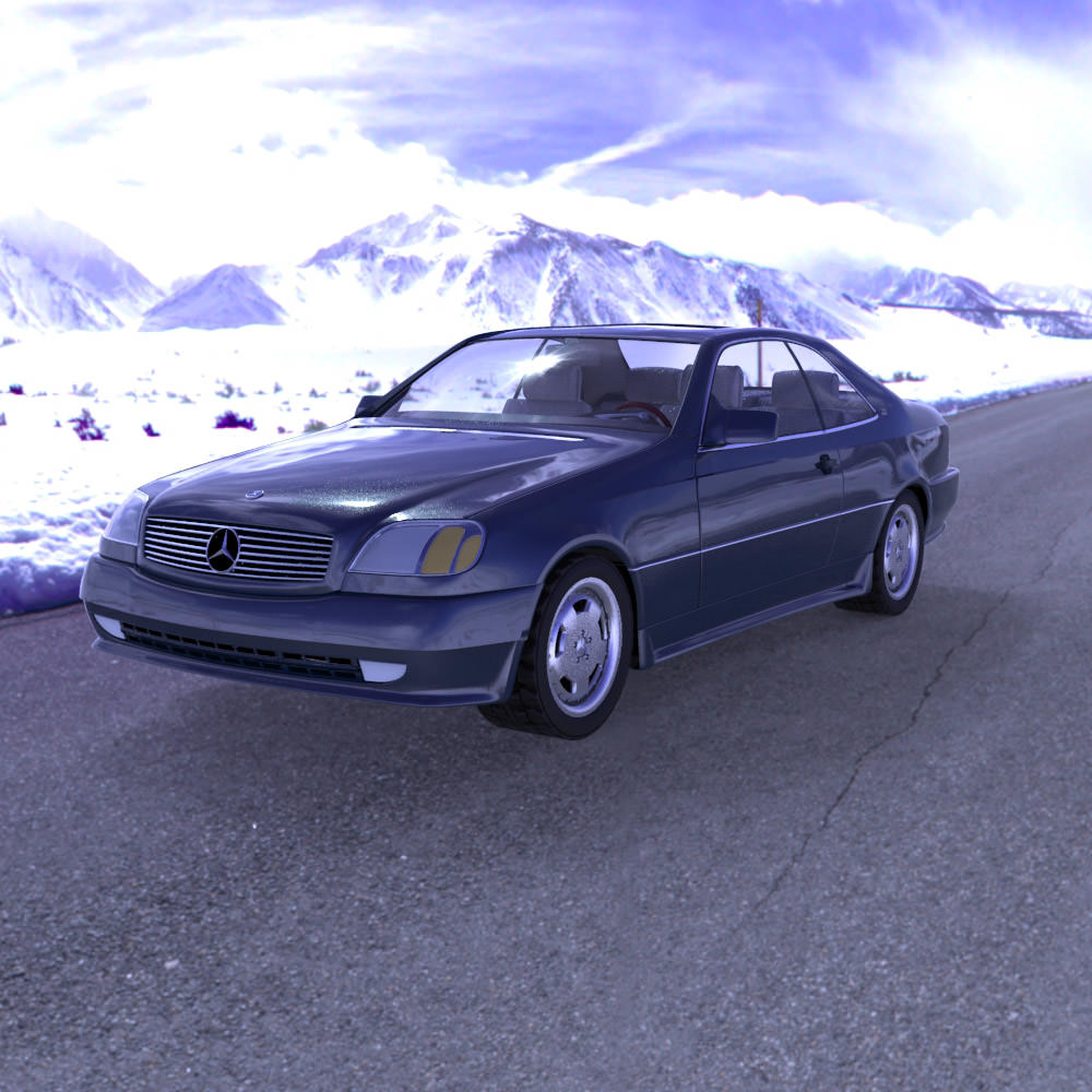 Mercedes S600 Studio Max obj 3D model_8