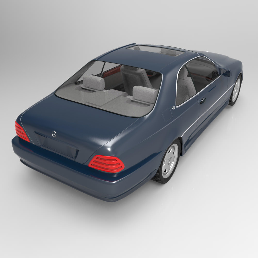 Mercedes S600 Studio Max obj 3D model_5