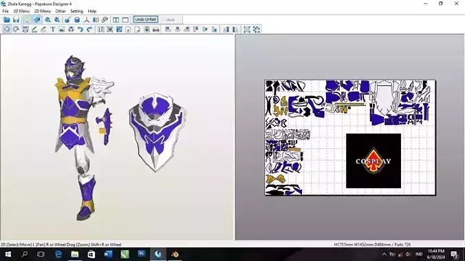 Koragg Power Rangers Mystic Force Pepakura Foam Unfold