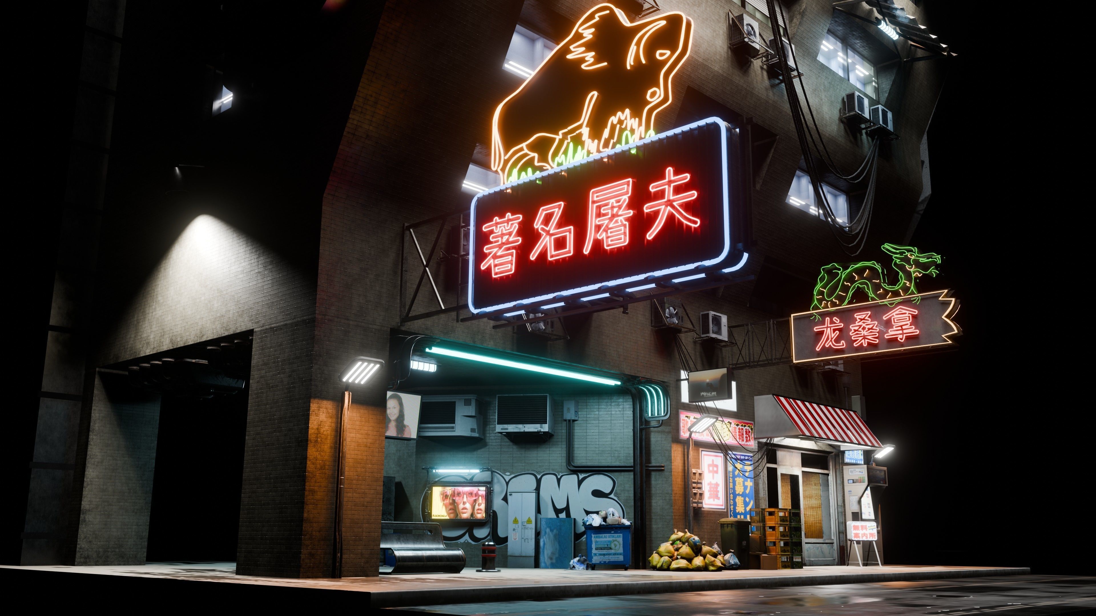 Cyberpunk Build And Shop  Low-poly 3D model_3