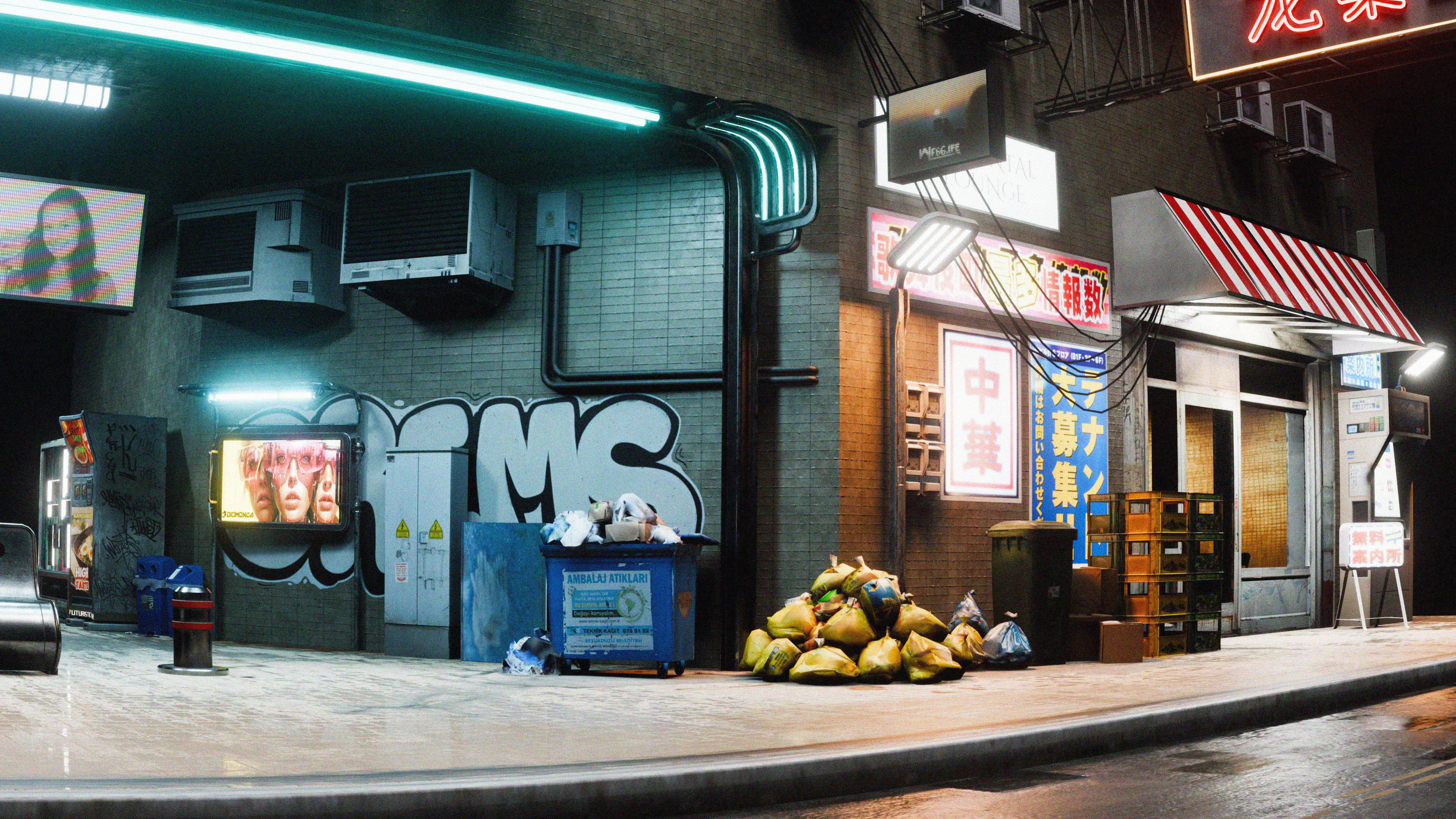 Cyberpunk Build And Shop  Low-poly 3D model_11