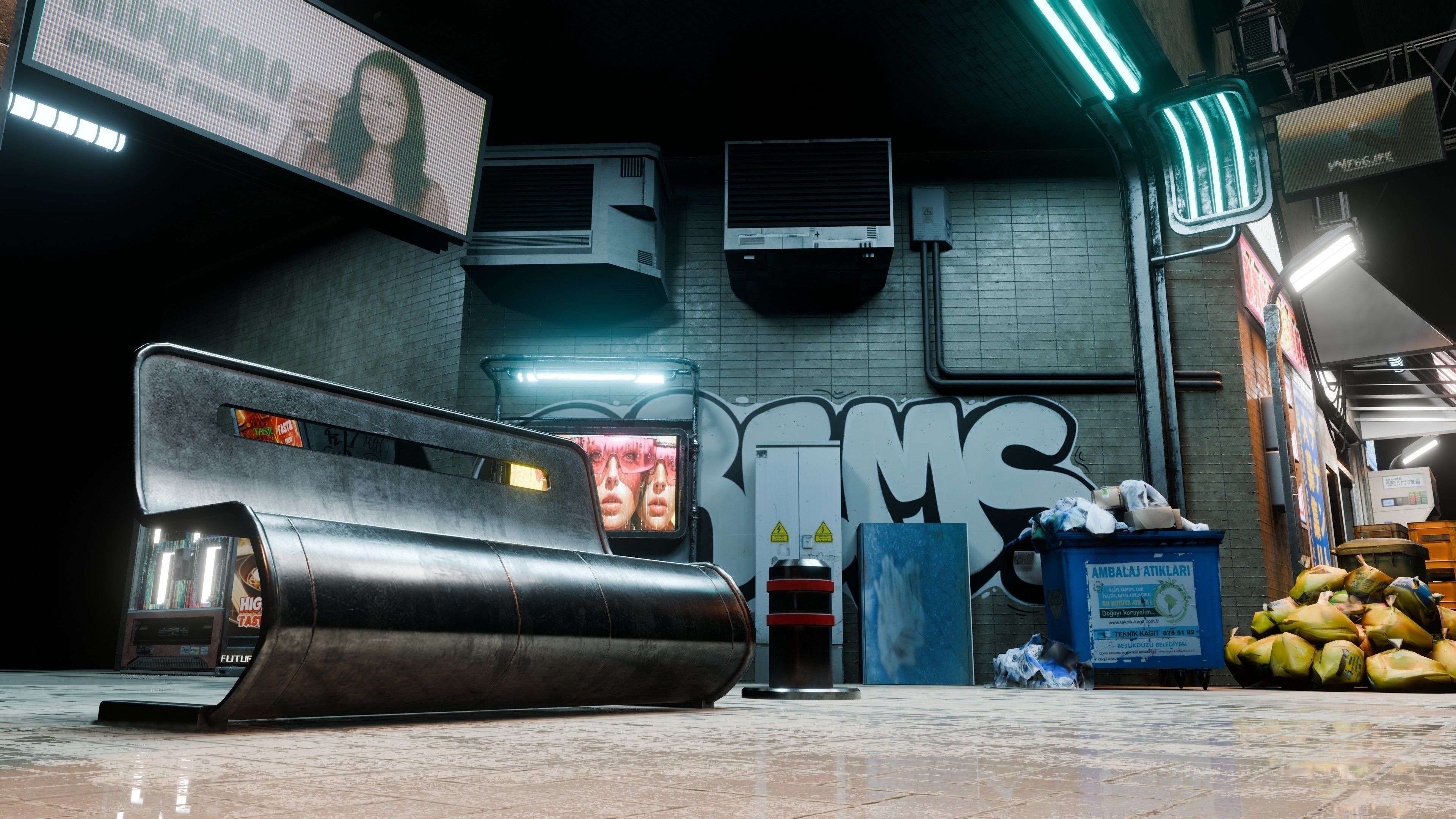 Cyberpunk Build And Shop  Low-poly 3D model_6