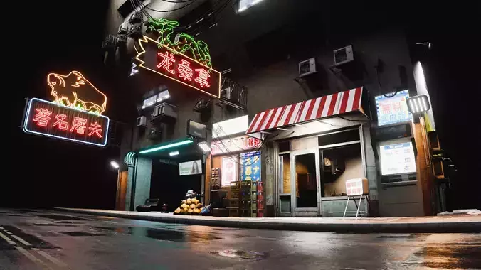 Cyberpunk Build And Shop  Low-poly 3D model