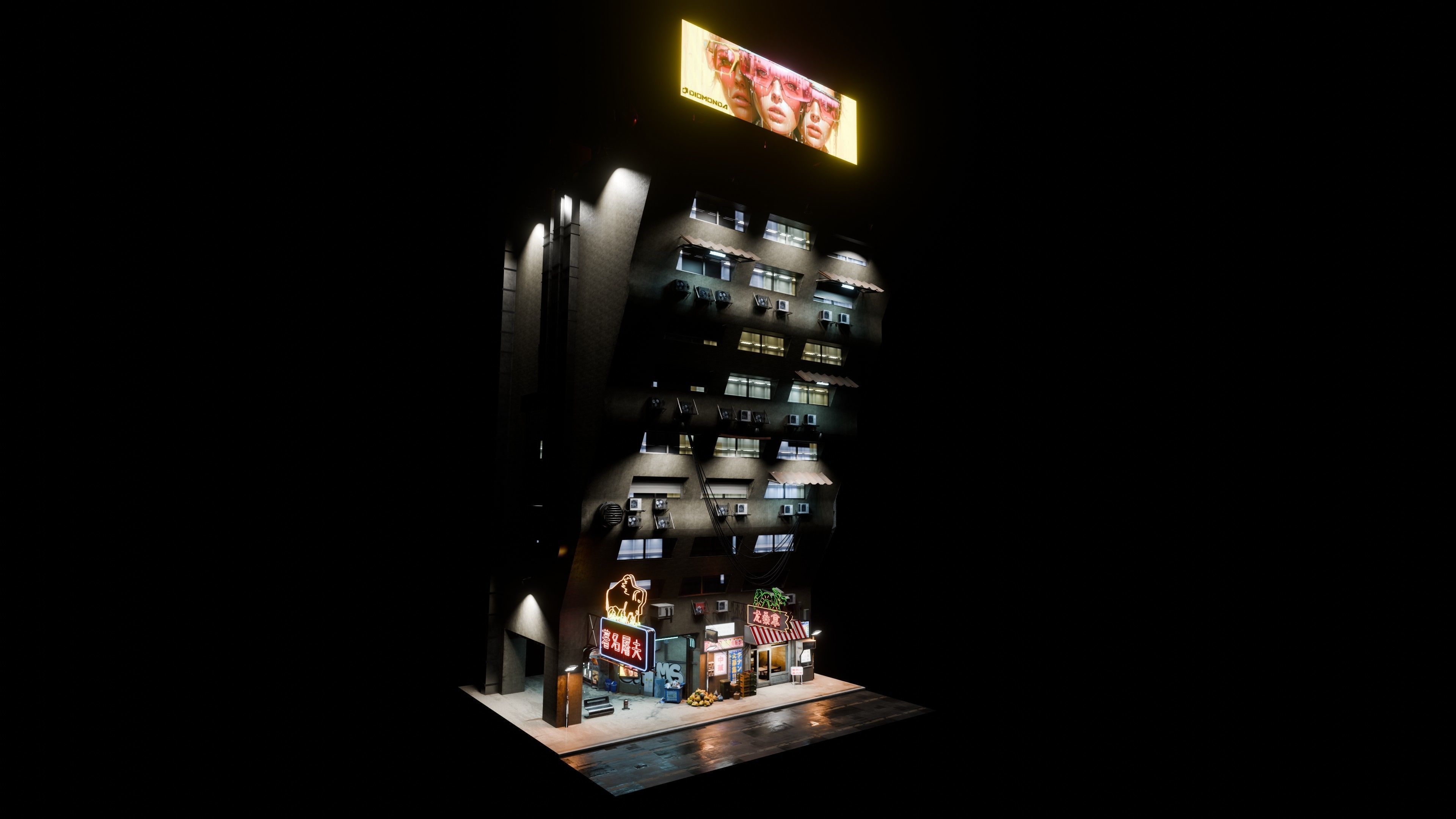 Cyberpunk Build And Shop  Low-poly 3D model_12