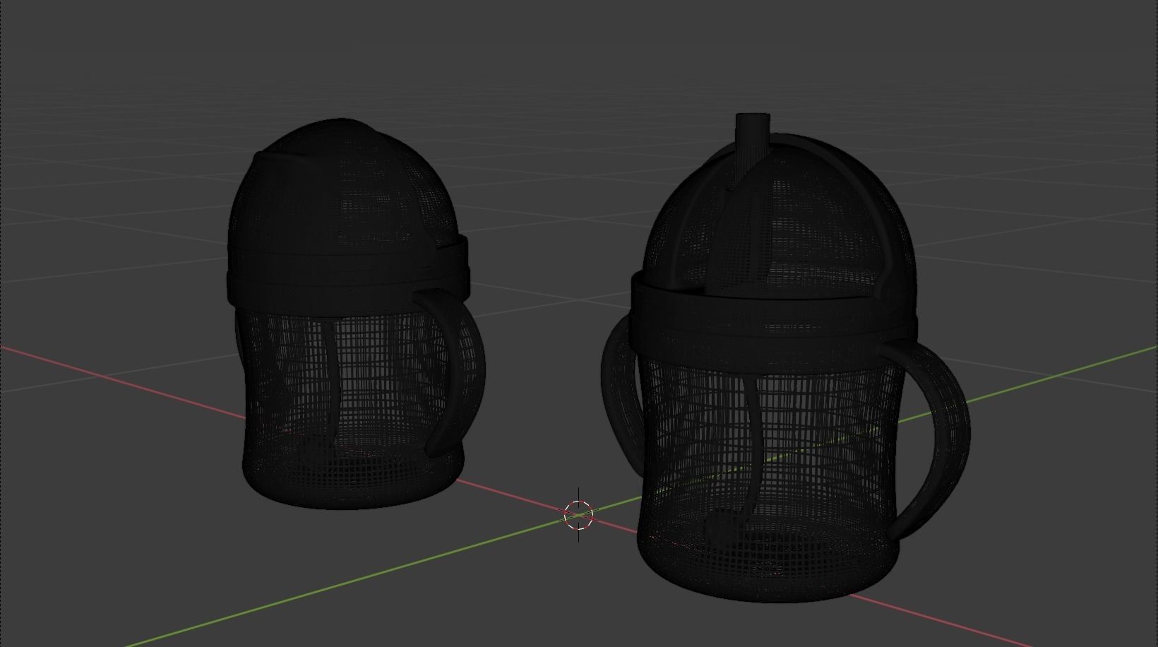 Bottle with Straw for Baby 3D model_3