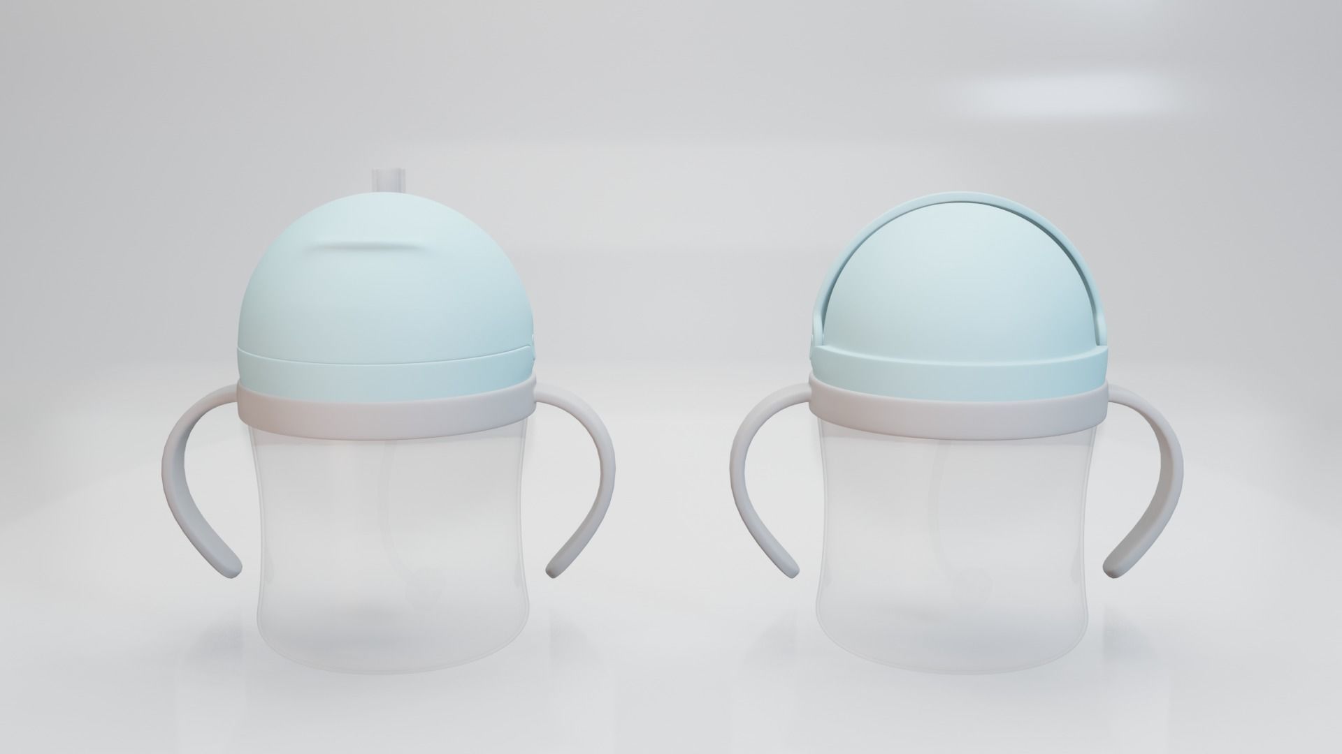 Bottle with Straw for Baby 3D model_1