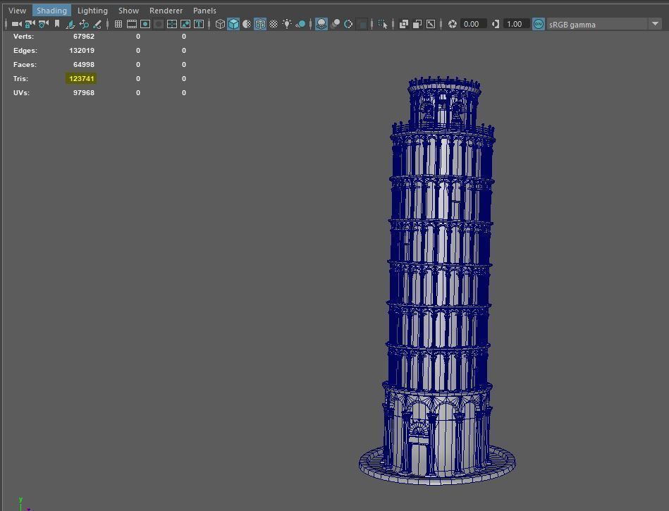 Tower Of Pisa Low-poly 3D model_8