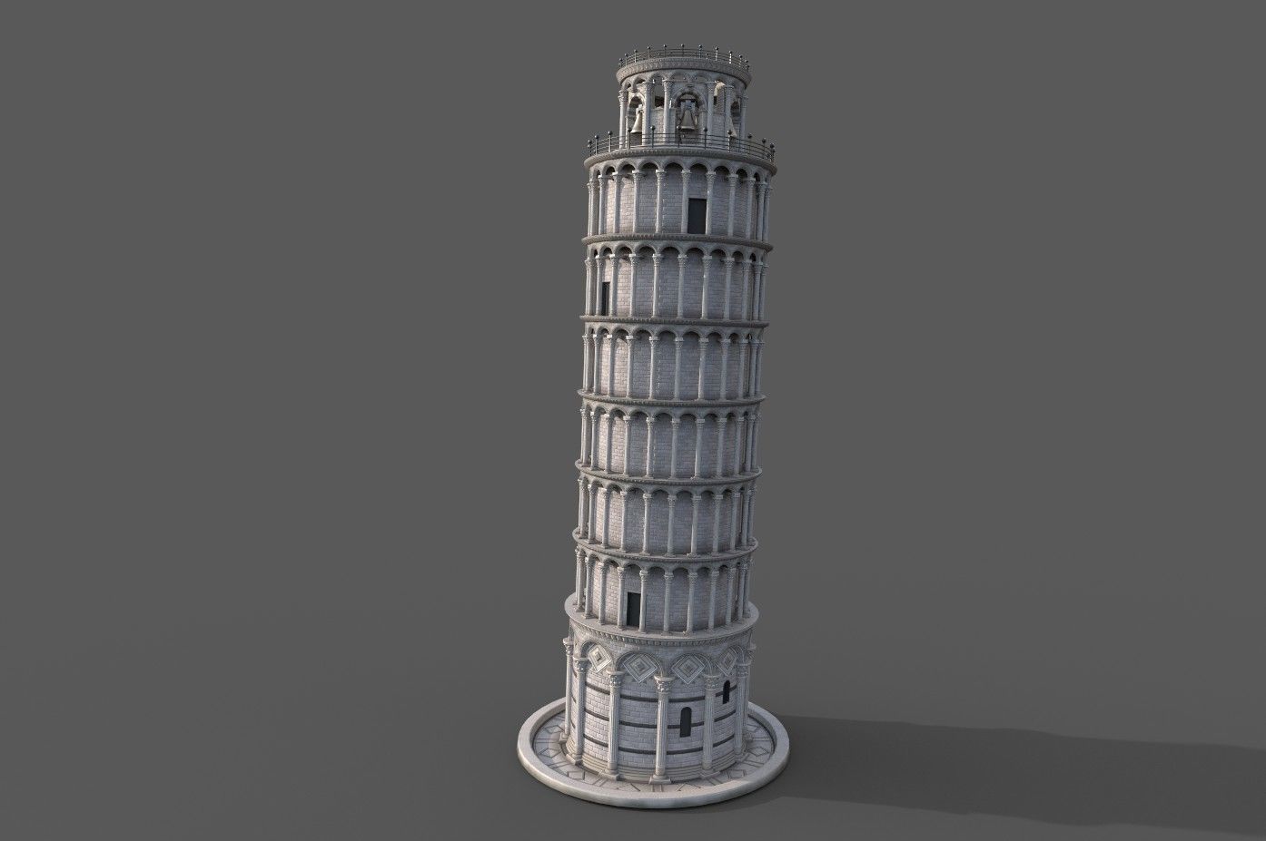 Tower Of Pisa Low-poly 3D model_6