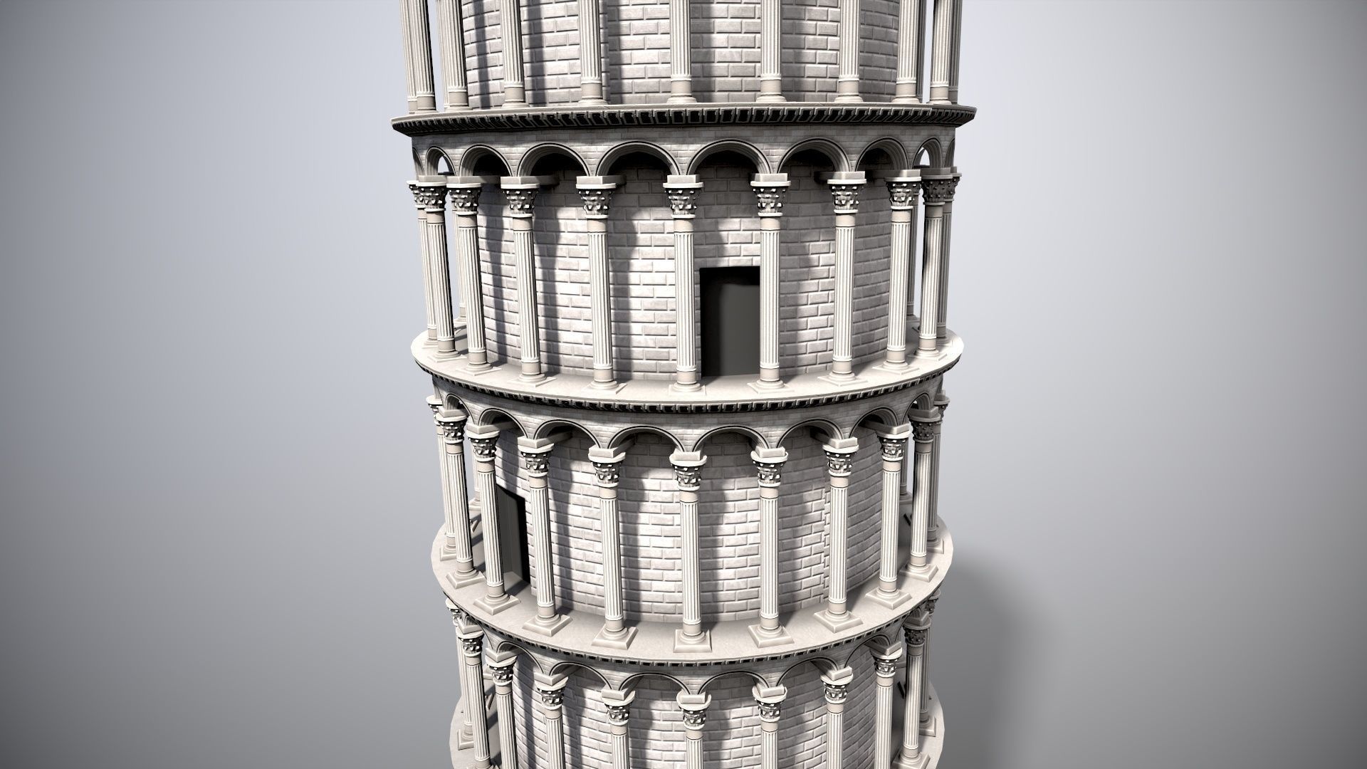 Tower Of Pisa Low-poly 3D model_5