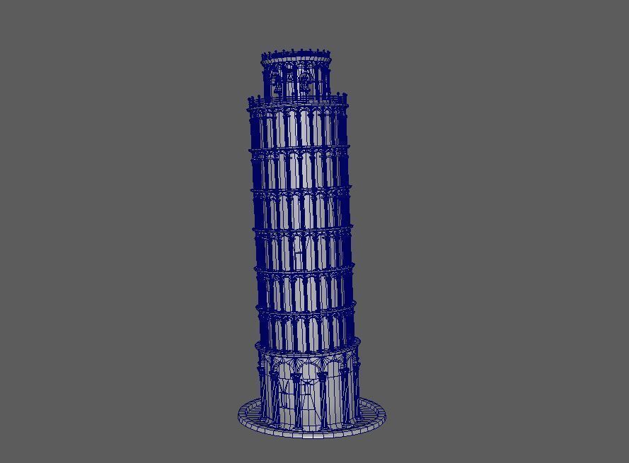 Tower Of Pisa Low-poly 3D model_12