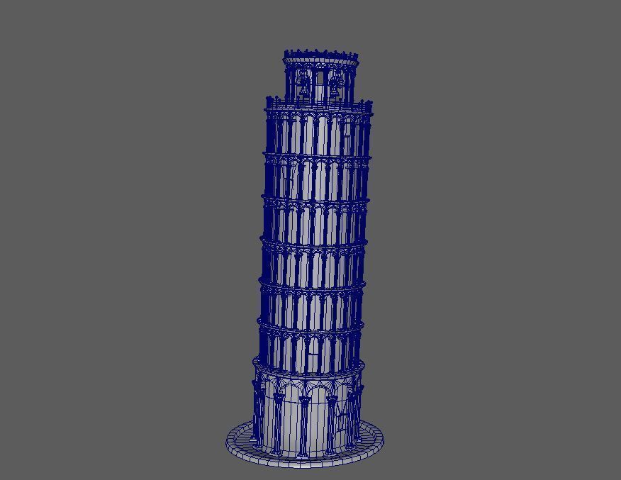 Tower Of Pisa Low-poly 3D model_10