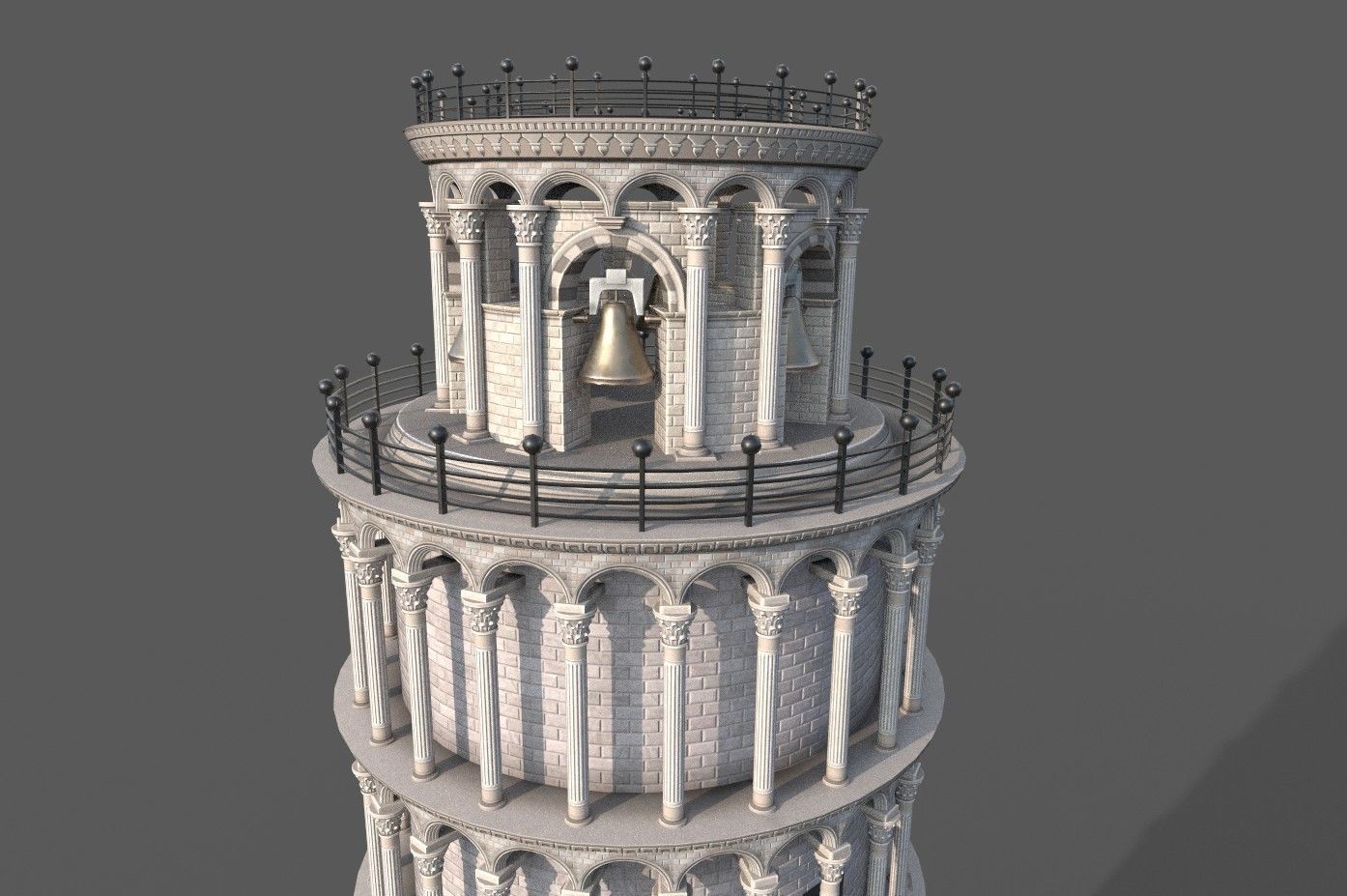 Tower Of Pisa Low-poly 3D model_7