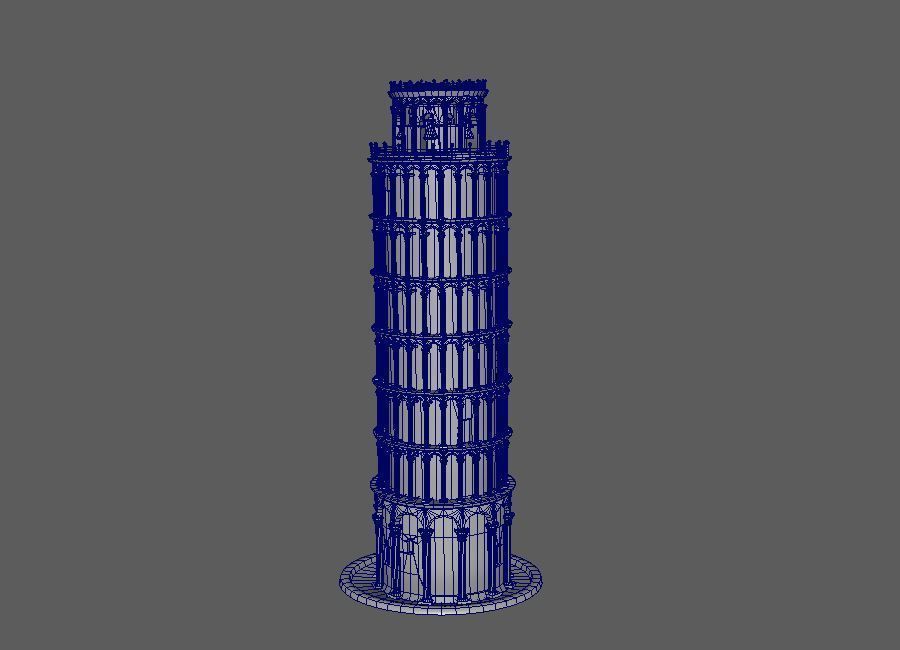 Tower Of Pisa Low-poly 3D model_11