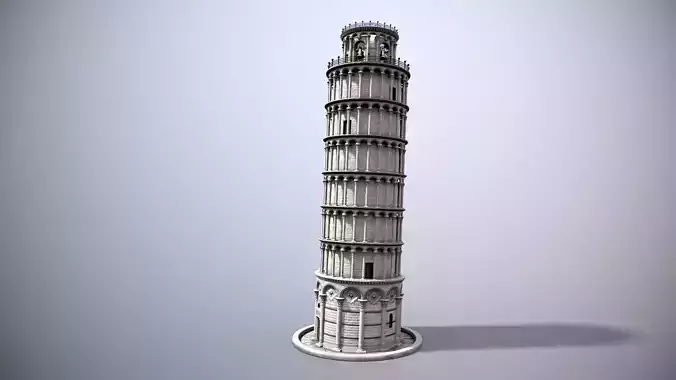 Tower Of Pisa Low-poly 3D model