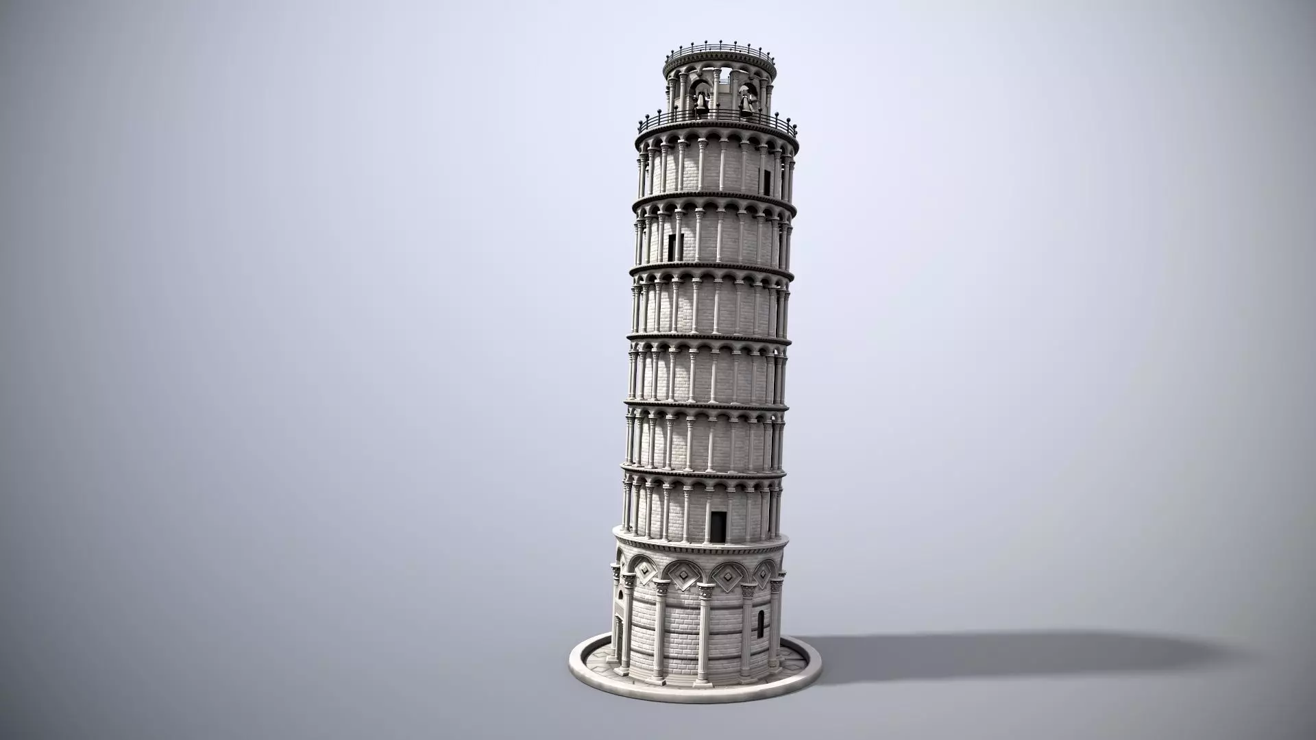 Tower Of Pisa Low-poly 3D model_0