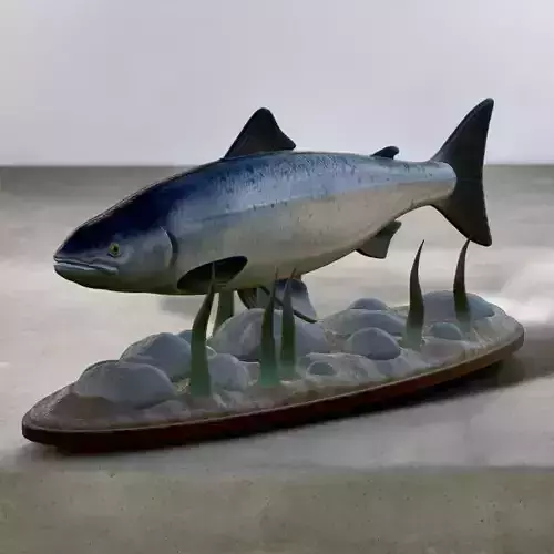 Atlantic salmon  fish underwater statue 3D print model