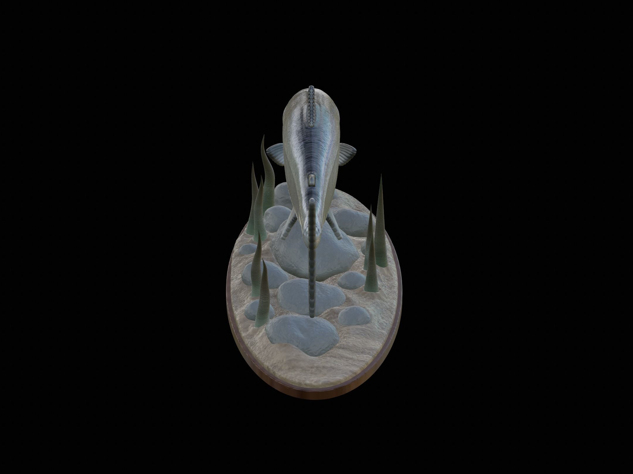 Atlantic salmon  fish underwater statue 3D print model_18