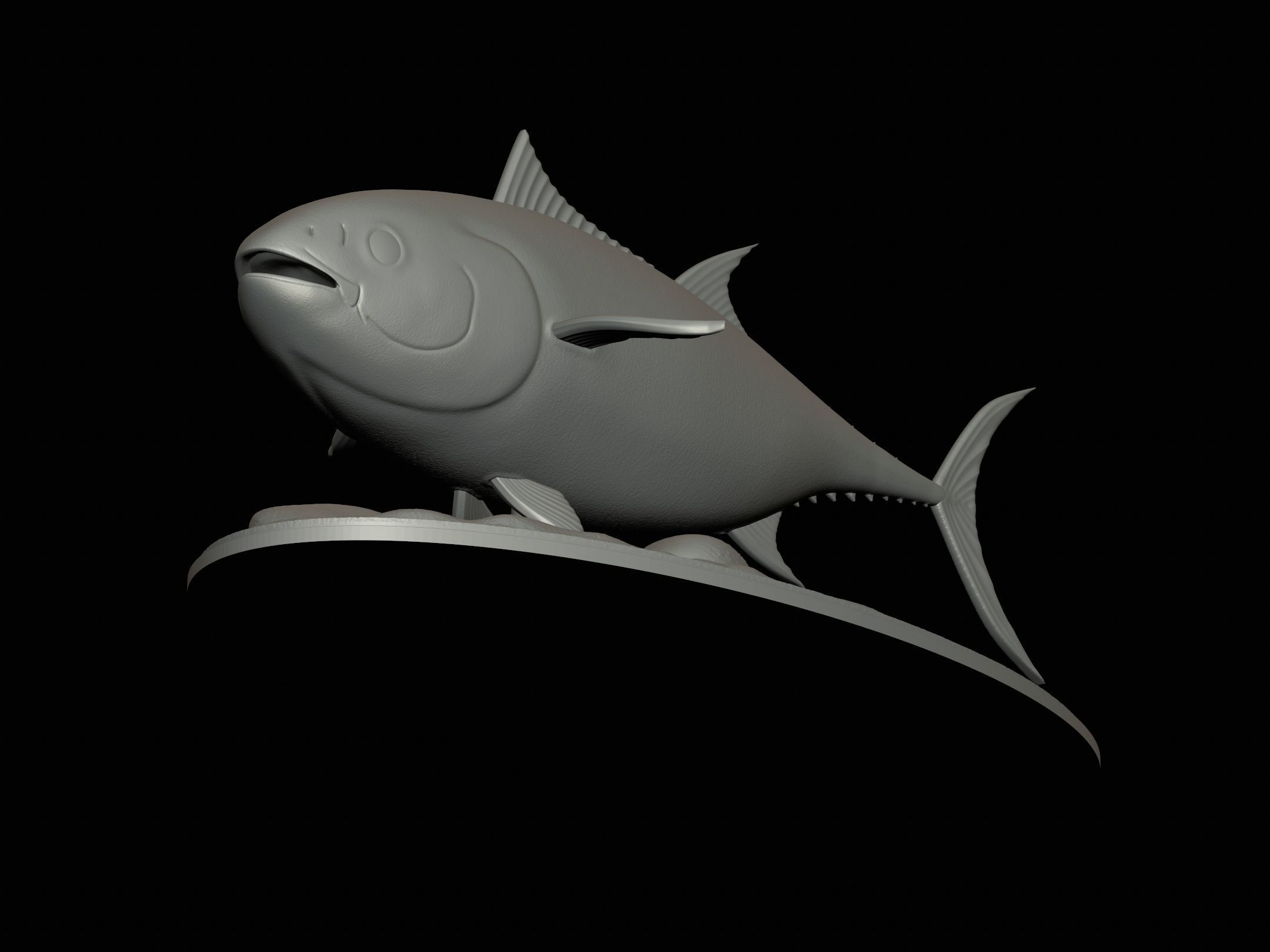 fish Atlantic bluefin tuna underwater statue detailed texture 3D print model_10