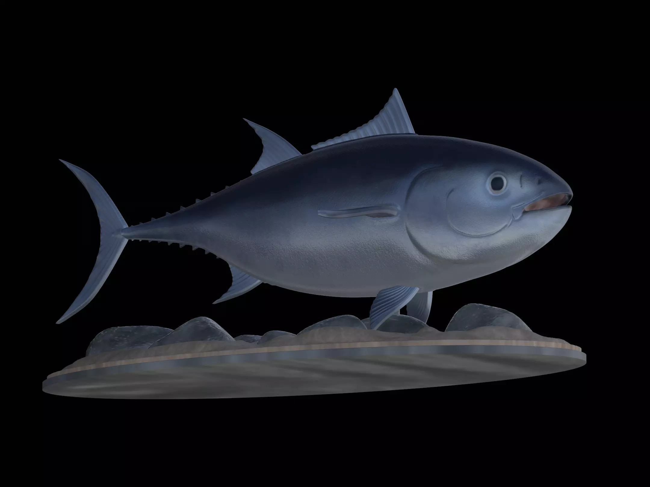 fish Atlantic bluefin tuna underwater statue detailed texture 3D print model_0