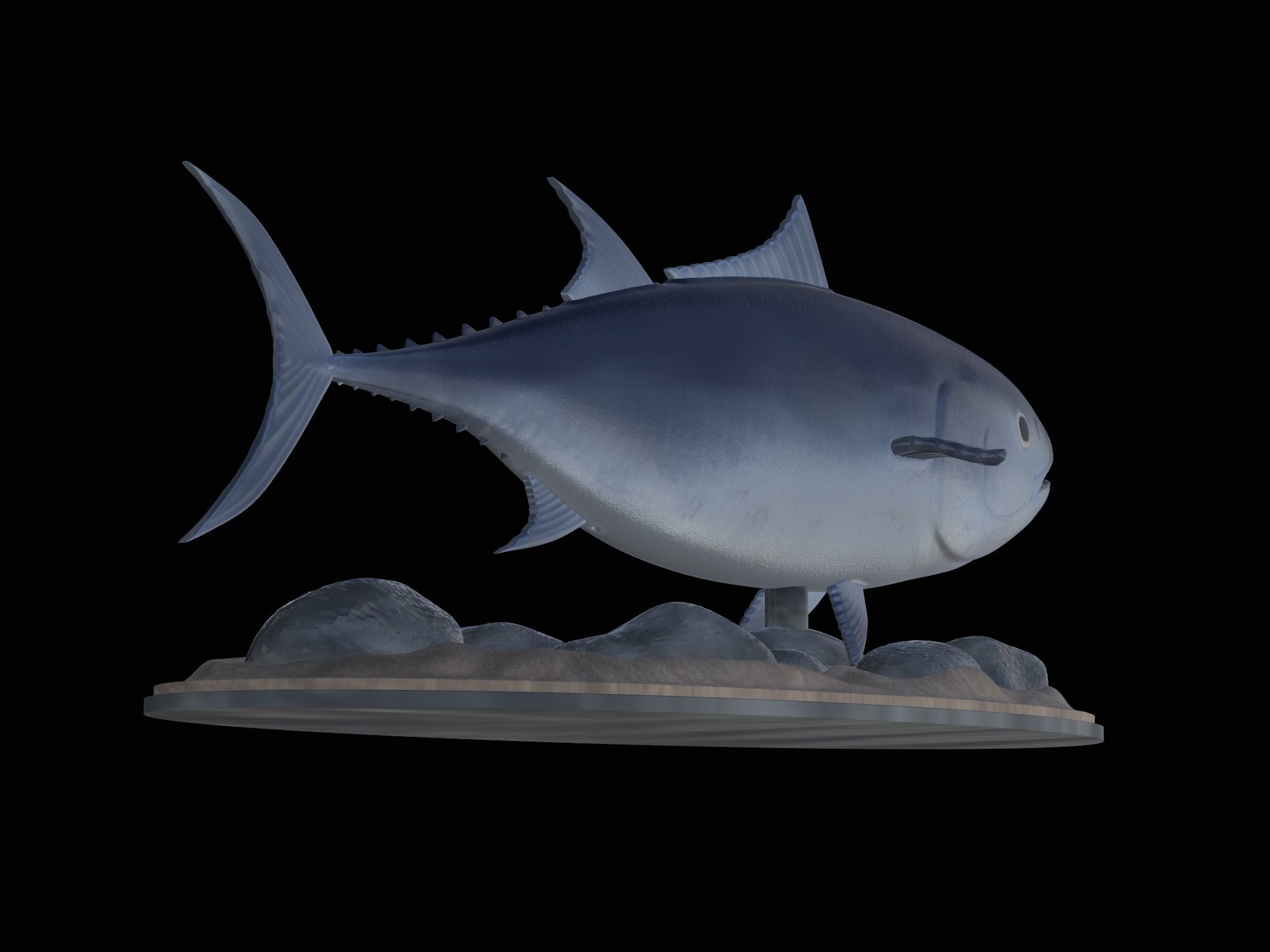 fish Atlantic bluefin tuna underwater statue detailed texture 3D print model_2