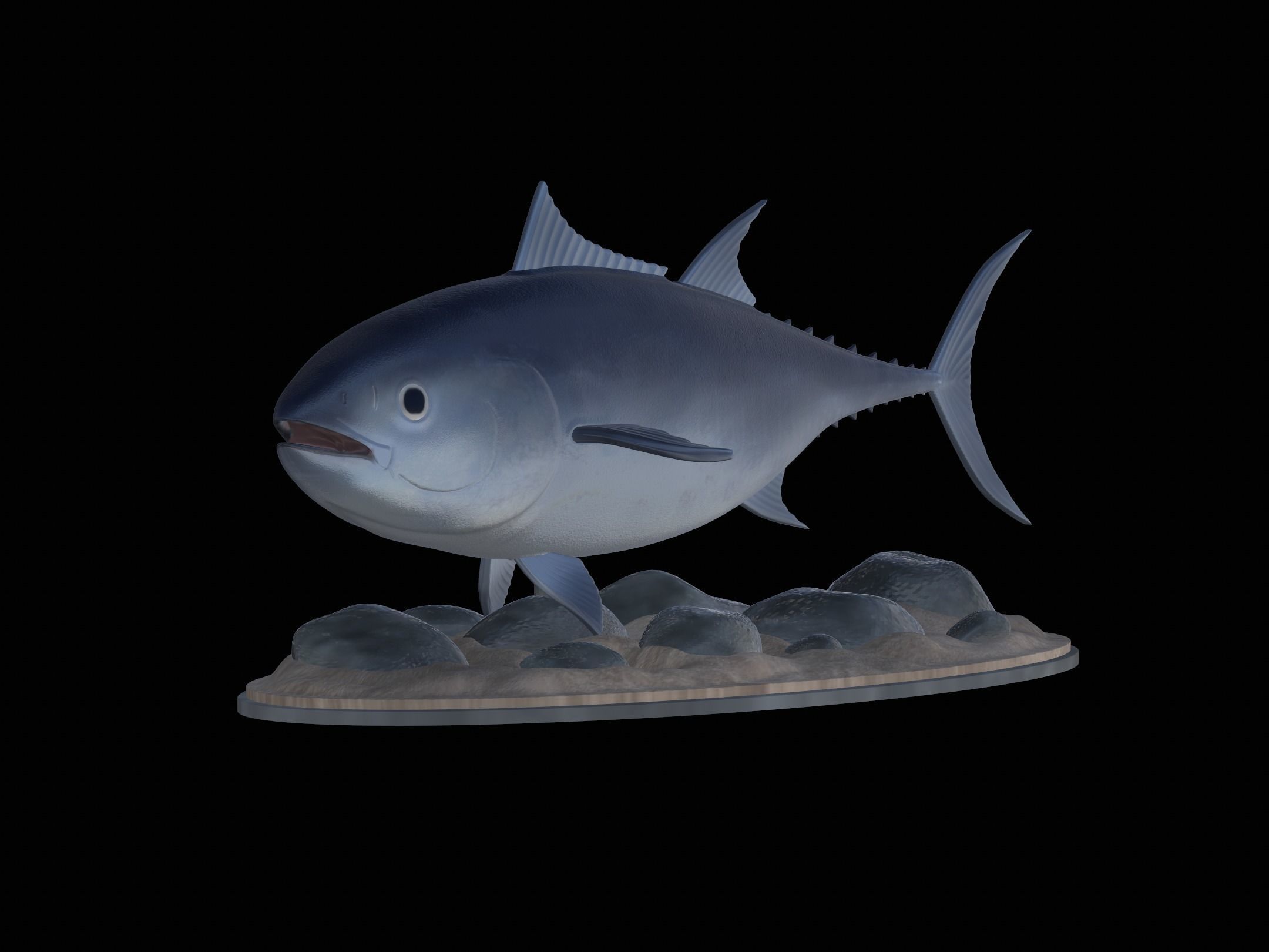 fish Atlantic bluefin tuna underwater statue detailed texture 3D print model_1