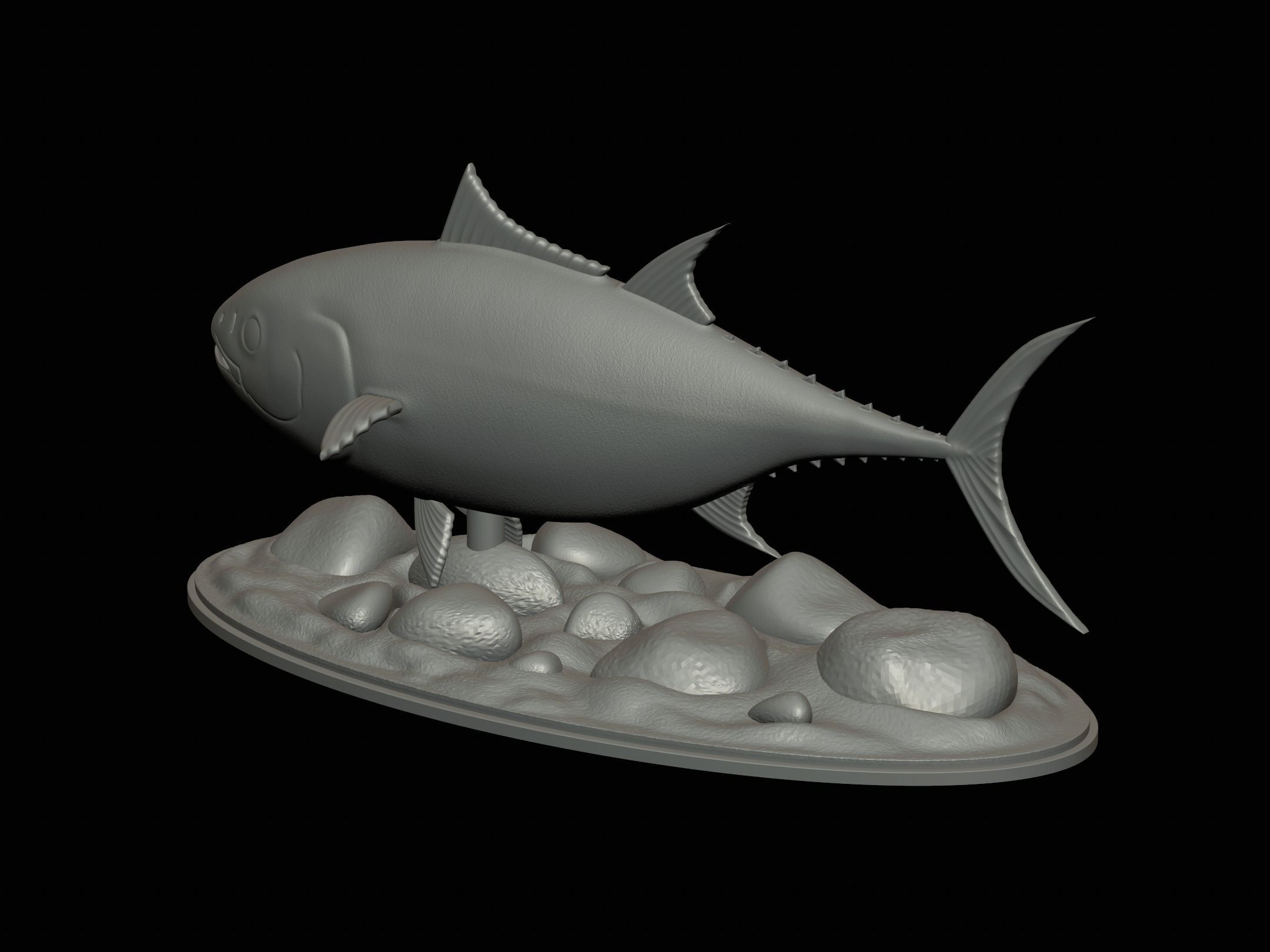 fish Atlantic bluefin tuna underwater statue detailed texture 3D print model_6