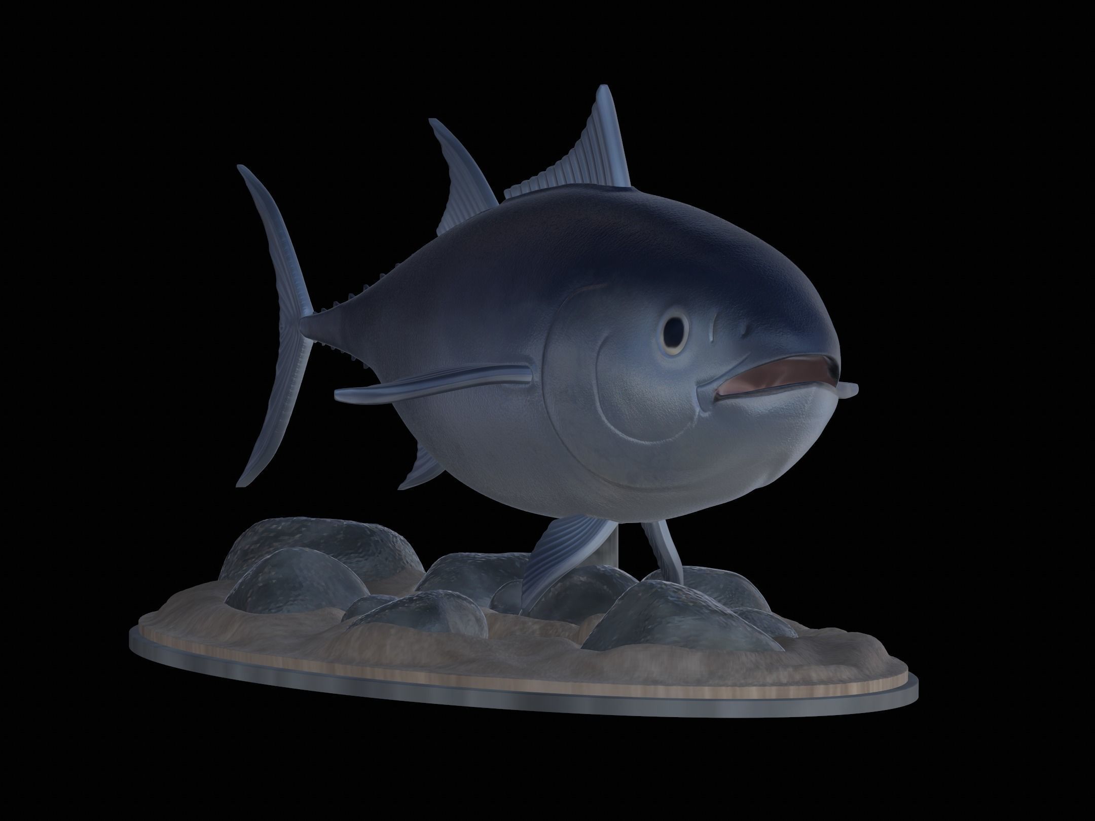 fish Atlantic bluefin tuna underwater statue detailed texture 3D print model_19