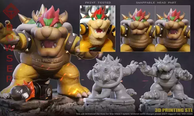 Bowser 3D print model