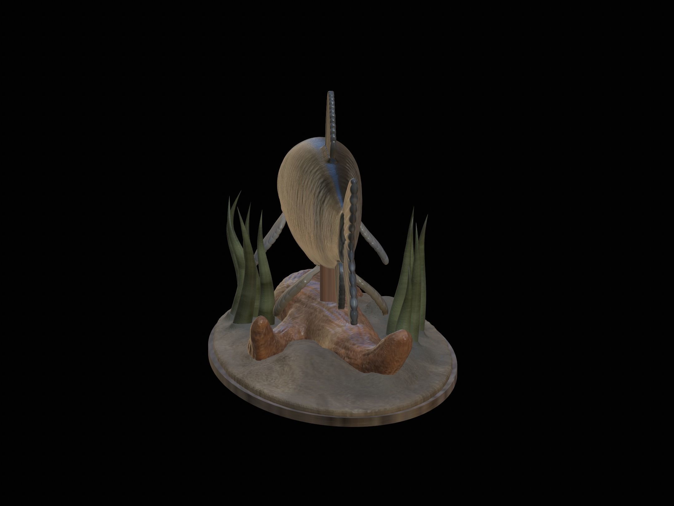 fish grass carp statue underwater detailed texture 3D print model_20