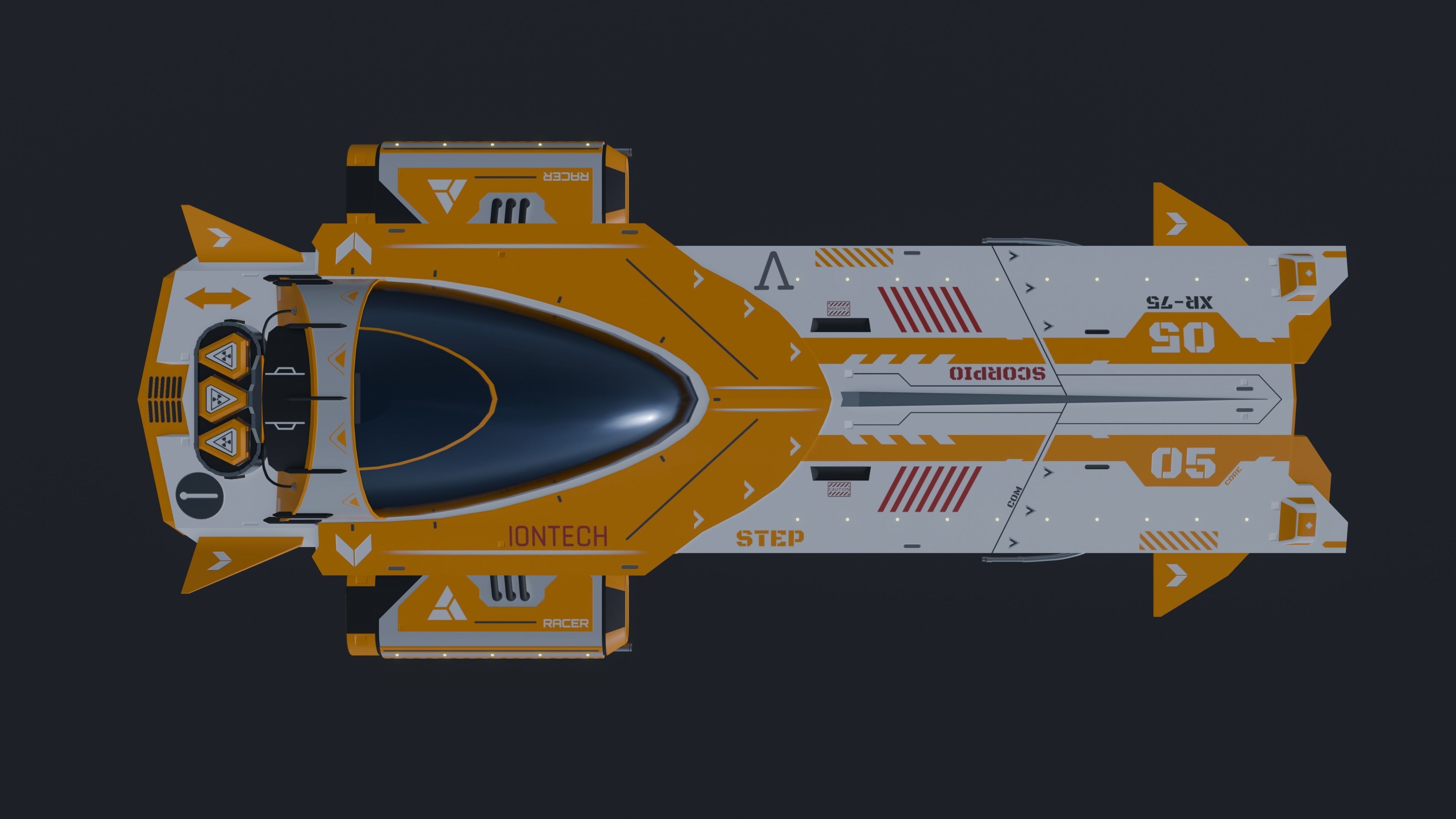 SciFi  Vehicle SCORPIO XR75 Low-poly 3D model_10