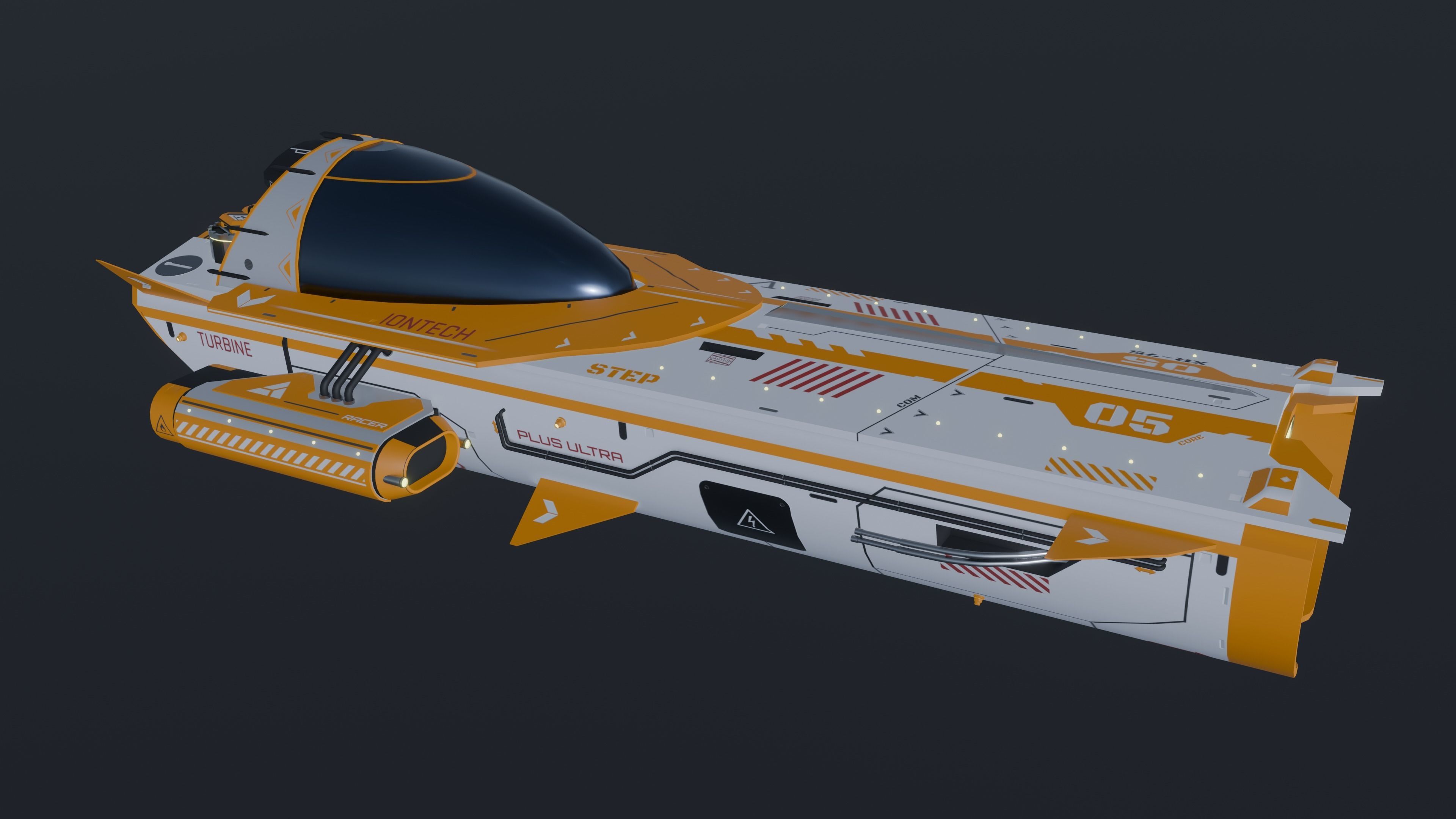 SciFi  Vehicle SCORPIO XR75 Low-poly 3D model_9