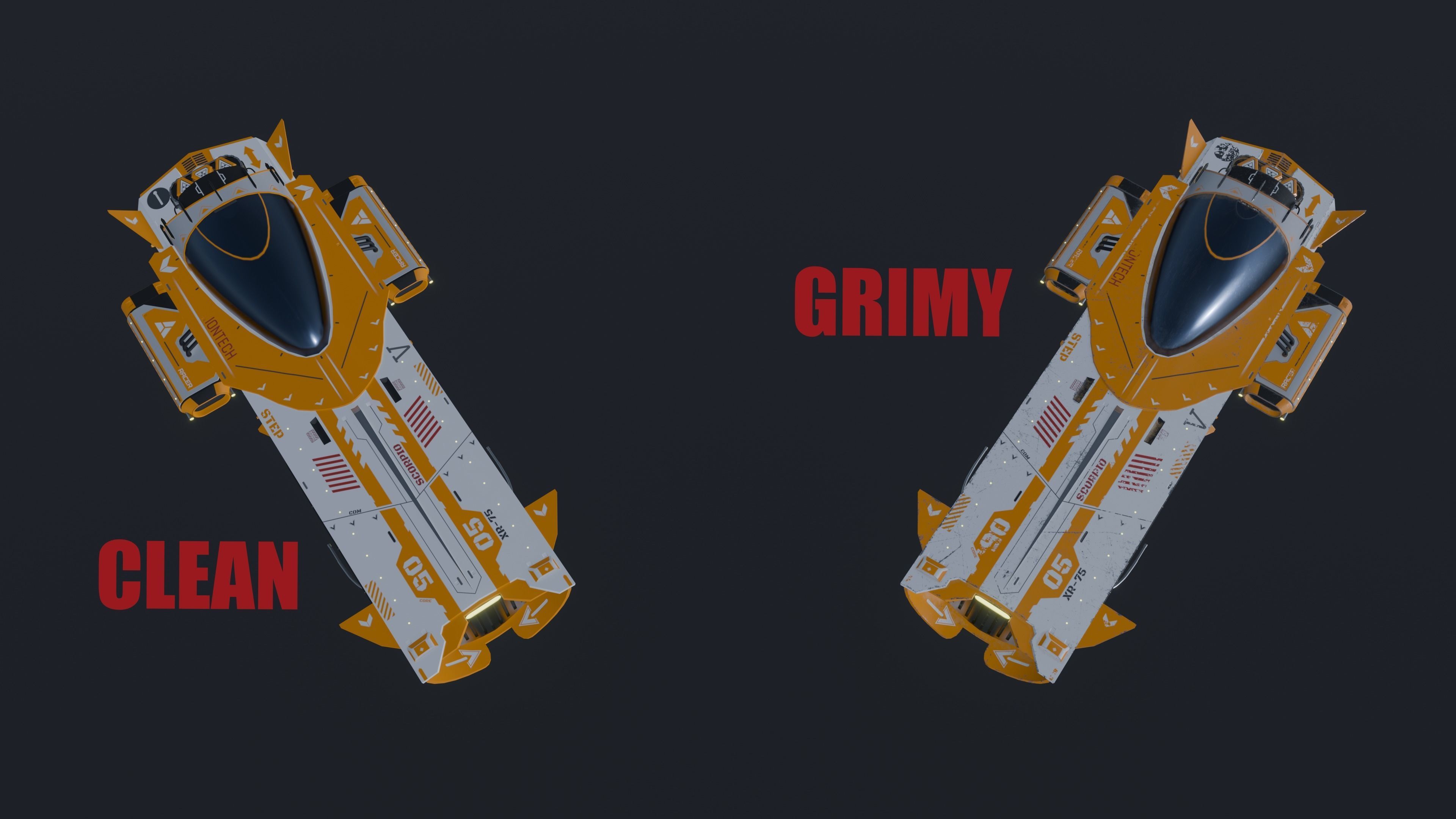 SciFi  Vehicle SCORPIO XR75 Low-poly 3D model_1