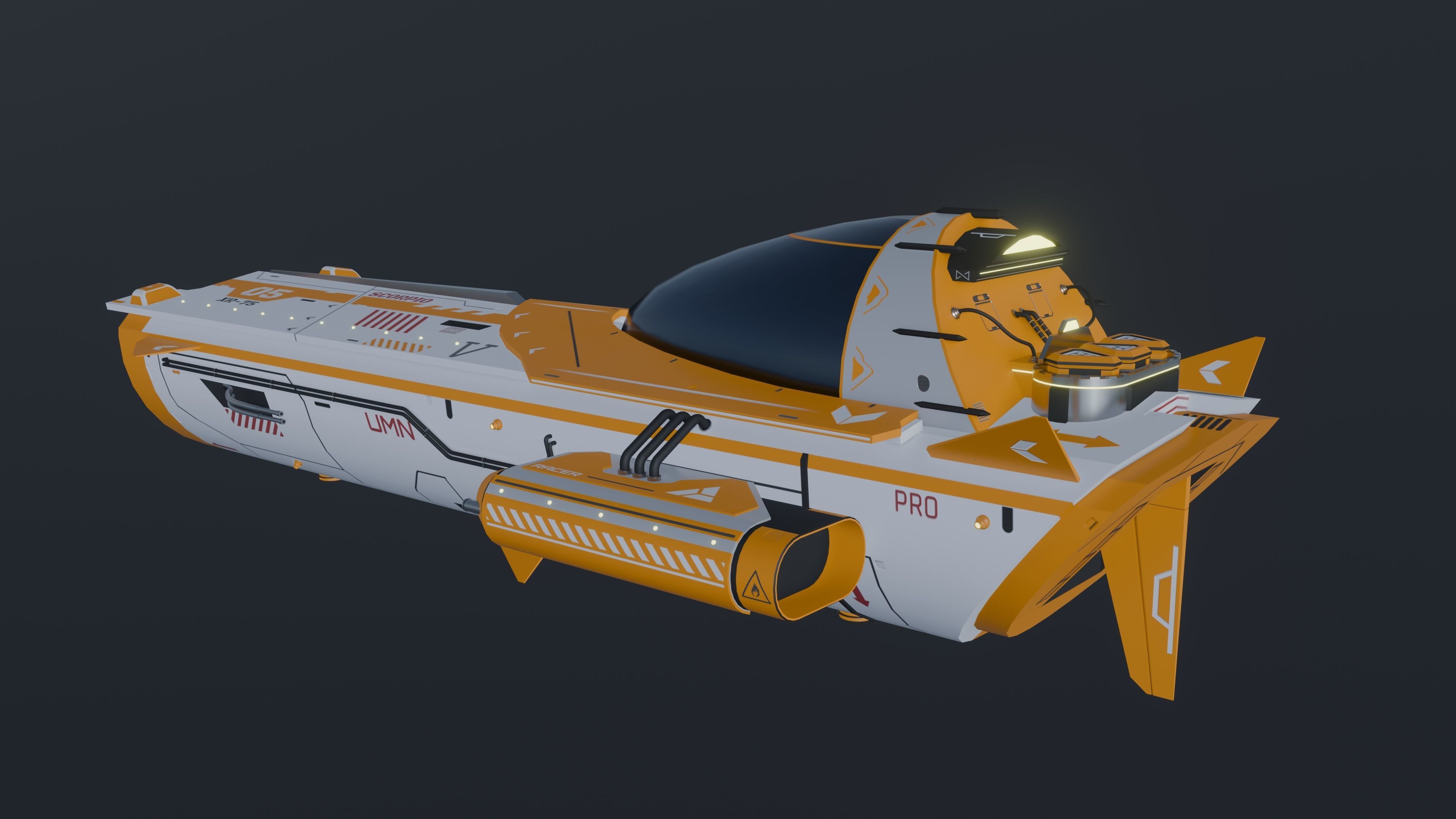 SciFi  Vehicle SCORPIO XR75 Low-poly 3D model_6