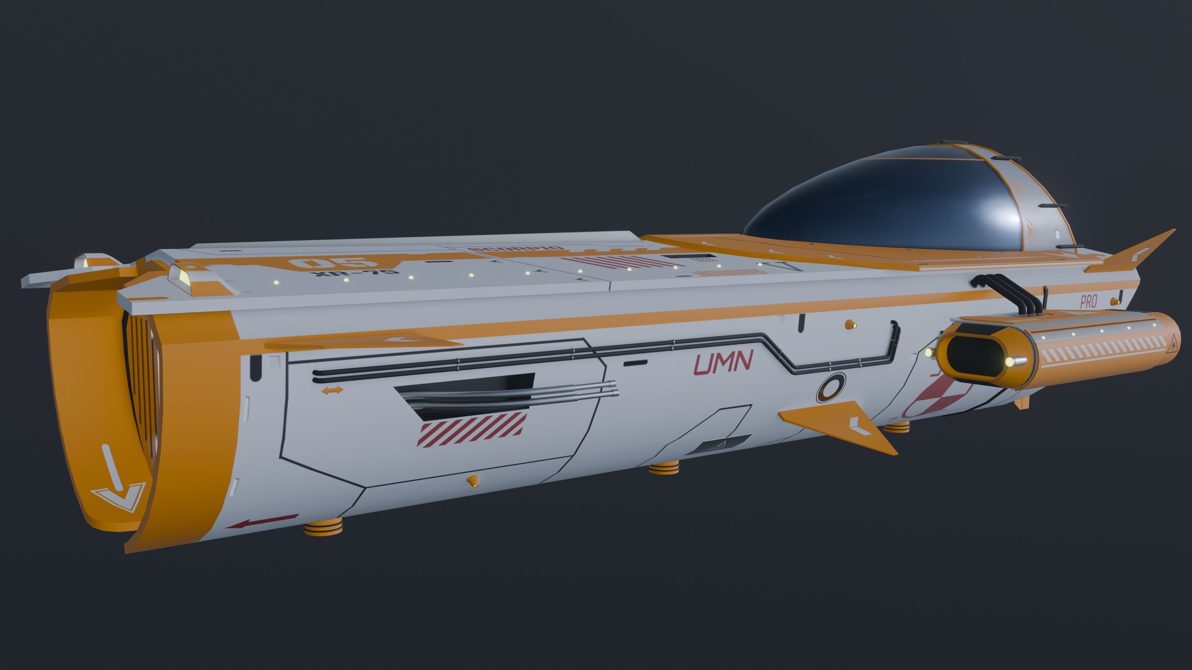 SciFi  Vehicle SCORPIO XR75 Low-poly 3D model_4