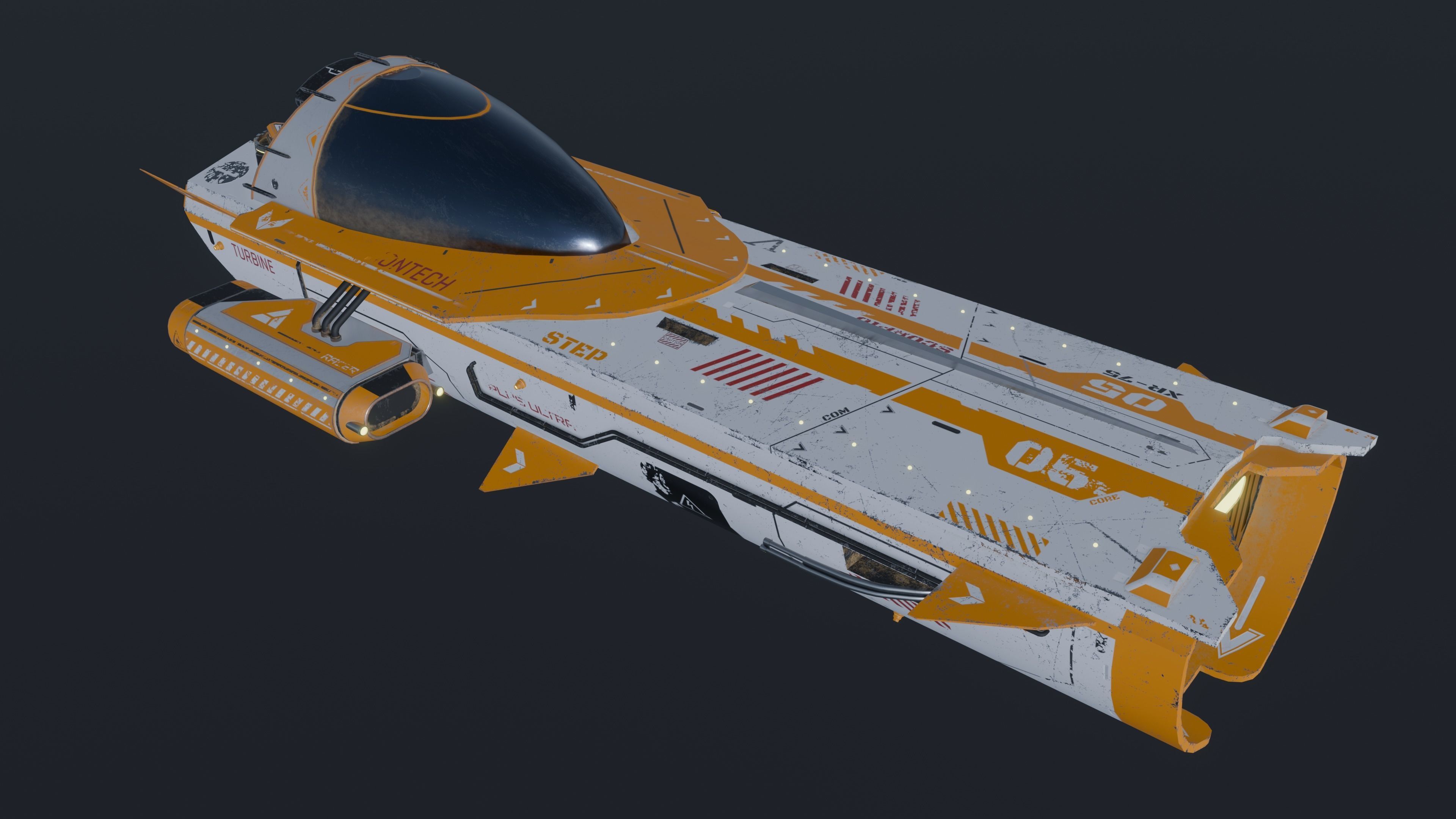 SciFi  Vehicle SCORPIO XR75 Low-poly 3D model_14