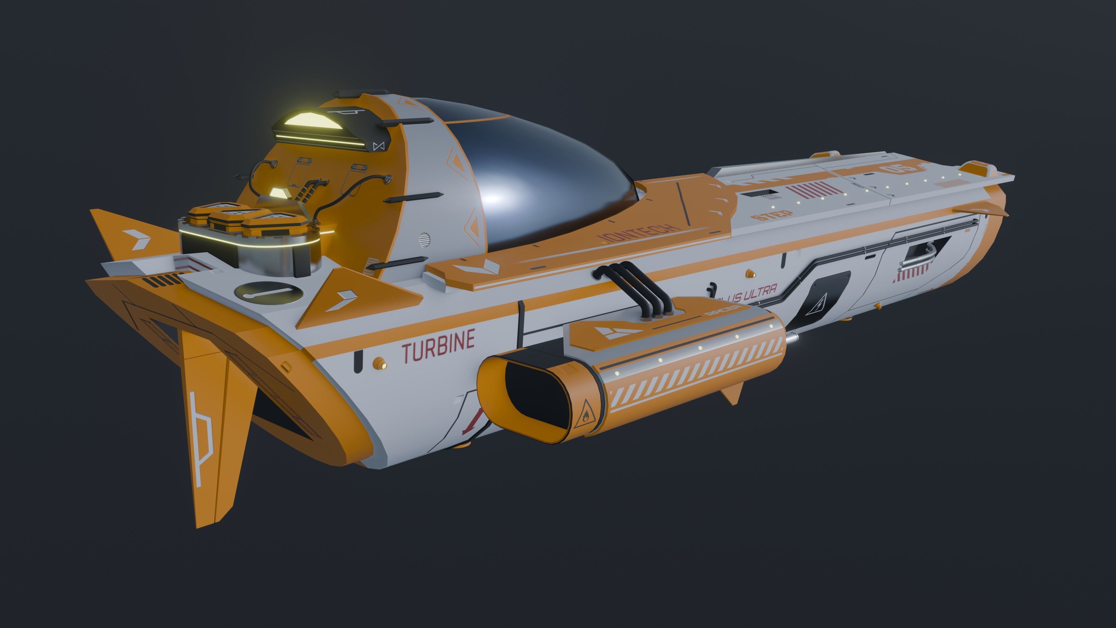 SciFi  Vehicle SCORPIO XR75 Low-poly 3D model_2