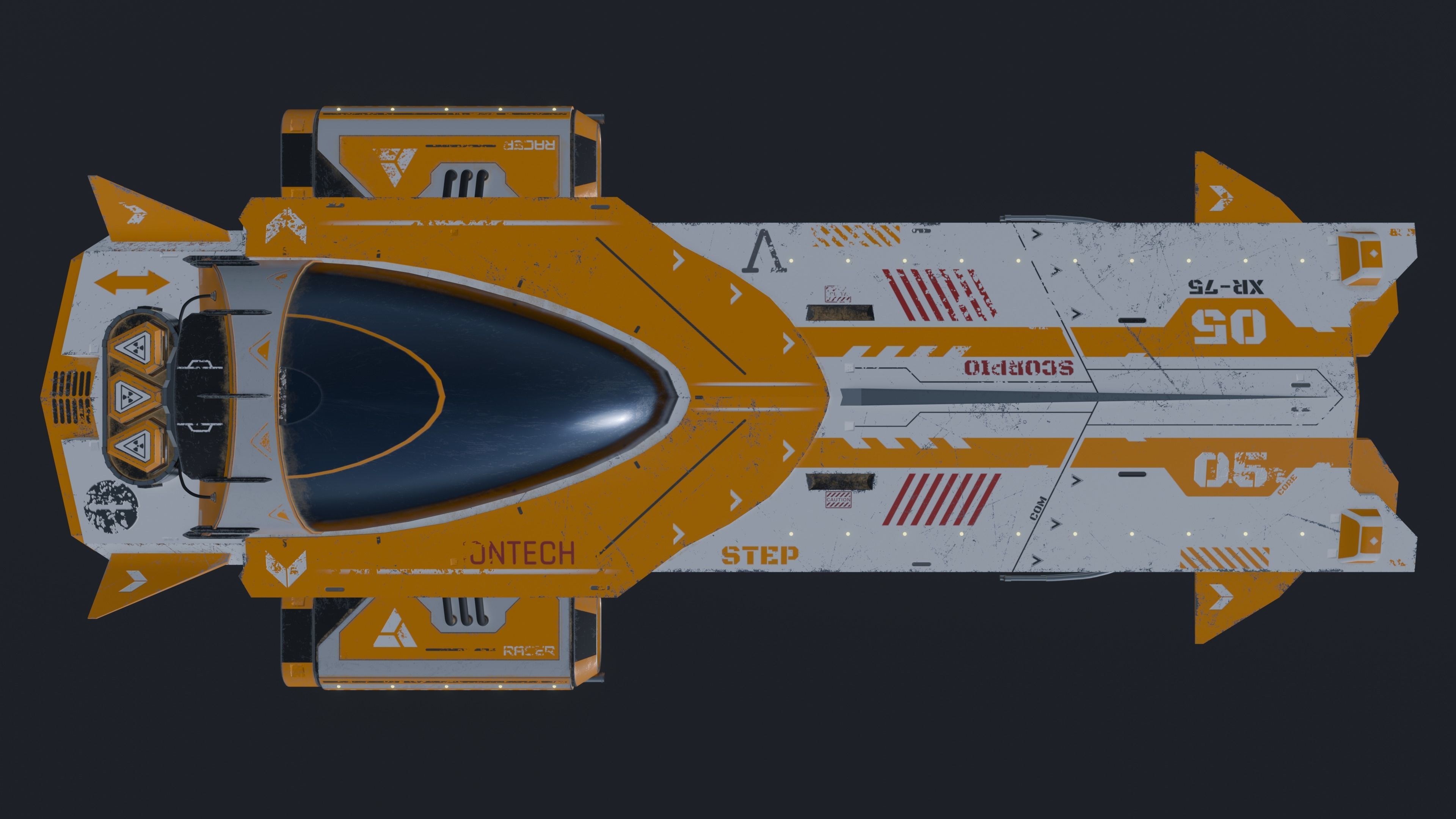 SciFi  Vehicle SCORPIO XR75 Low-poly 3D model_11