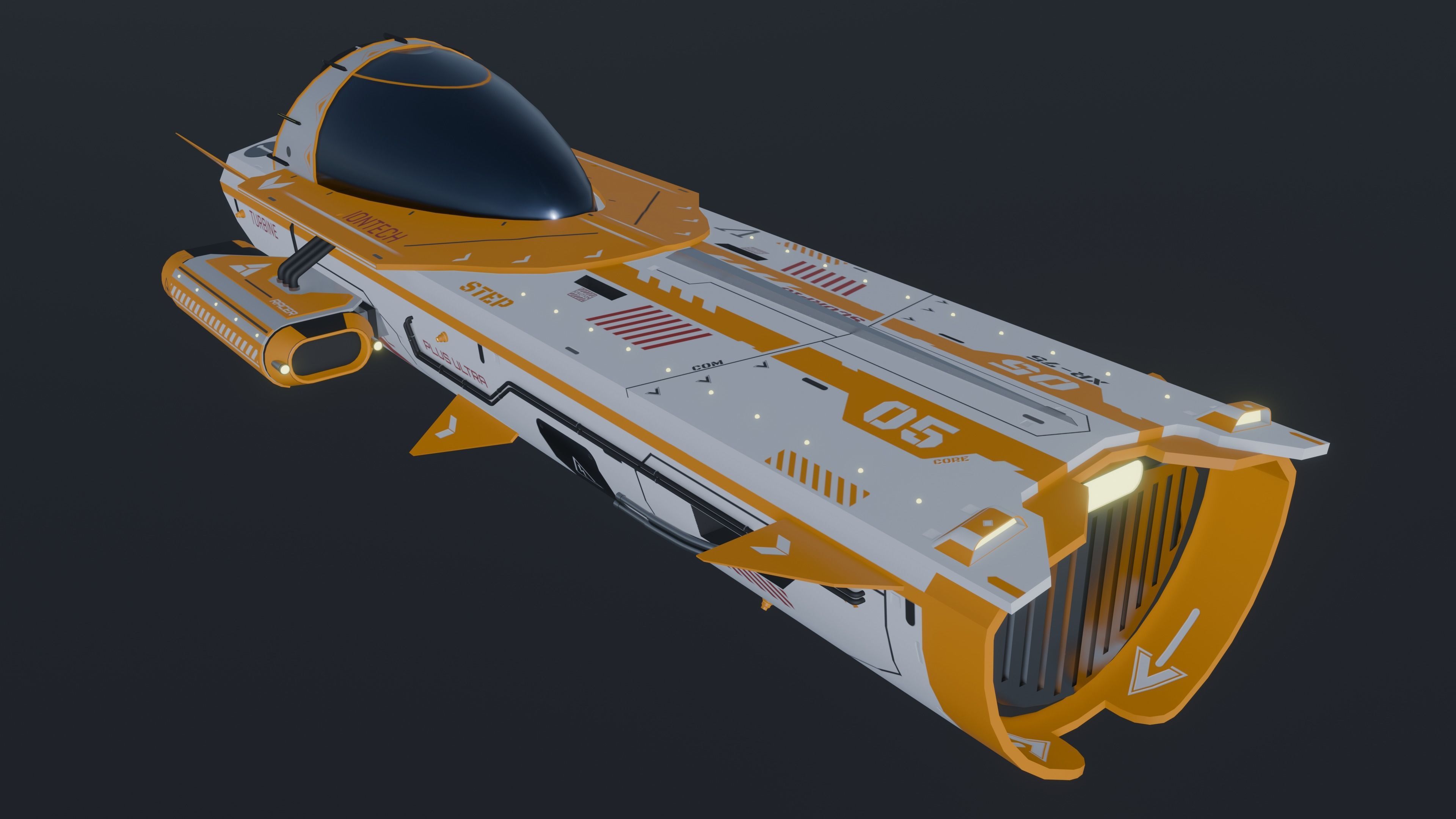SciFi  Vehicle SCORPIO XR75 Low-poly 3D model_12