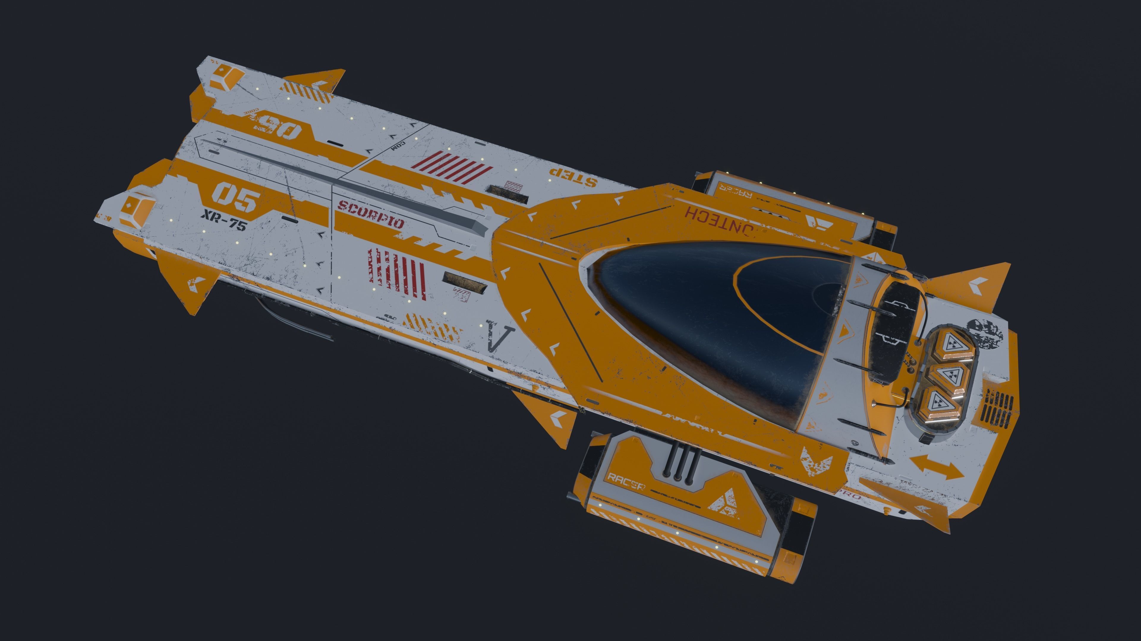 SciFi  Vehicle SCORPIO XR75 Low-poly 3D model_7