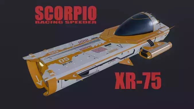 SciFi  Vehicle SCORPIO XR75 Low-poly 3D model