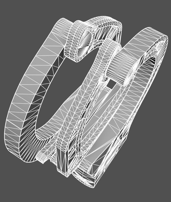 SHN Cuffs with Two covers Low-poly 3D model_20