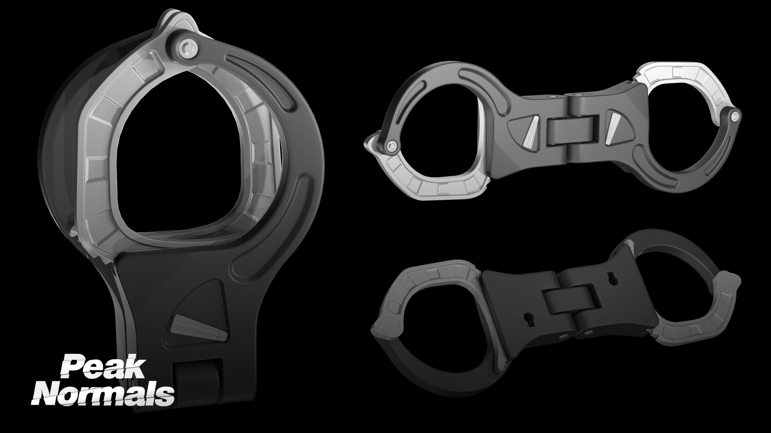 SHN Cuffs with Two covers Low-poly 3D model_2