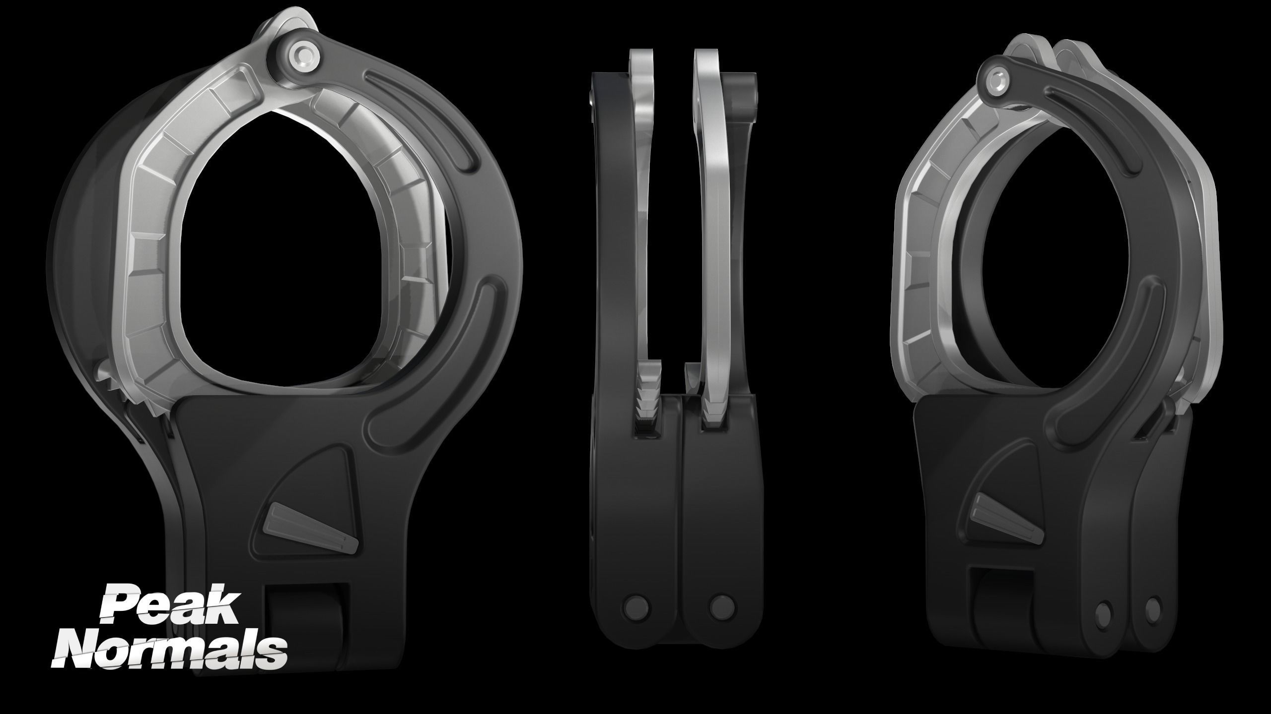 SHN Cuffs with Two covers Low-poly 3D model_1