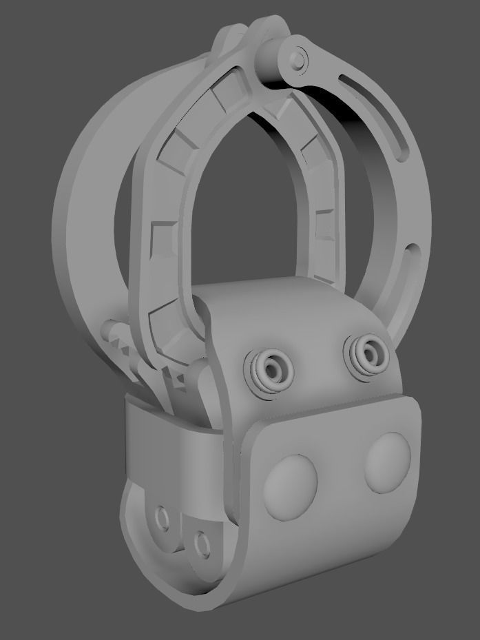 SHN Cuffs with Two covers Low-poly 3D model_32