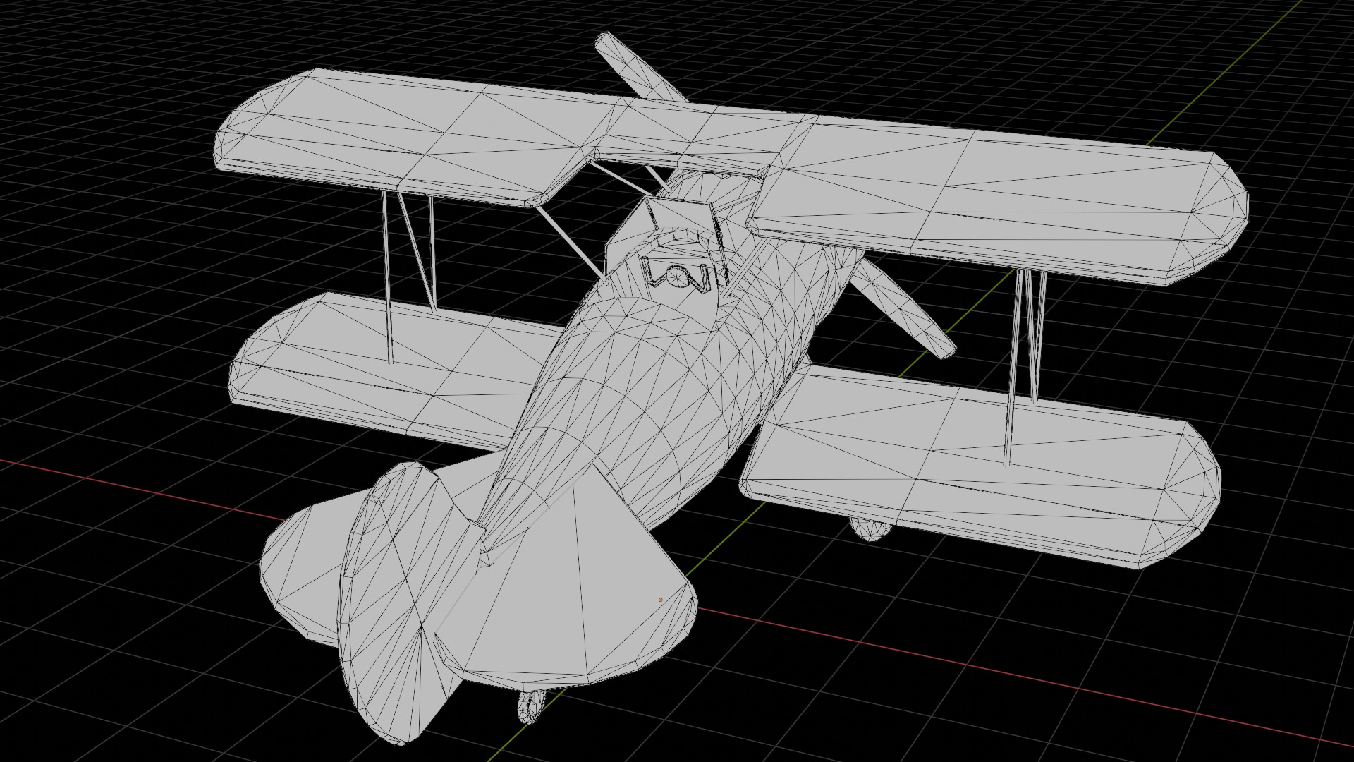 Historic Biplane - Game ready Asset Low-poly 3D model_3