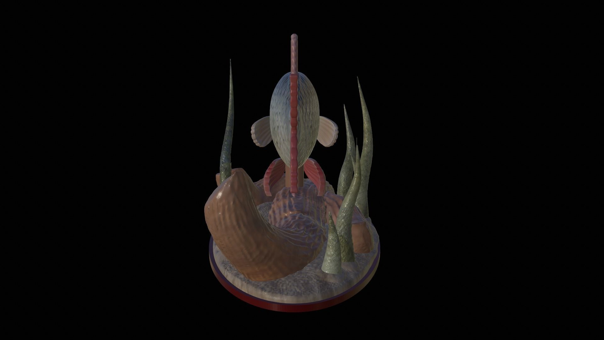 fish common rudd statue underwater detailed texture 3D print model_10
