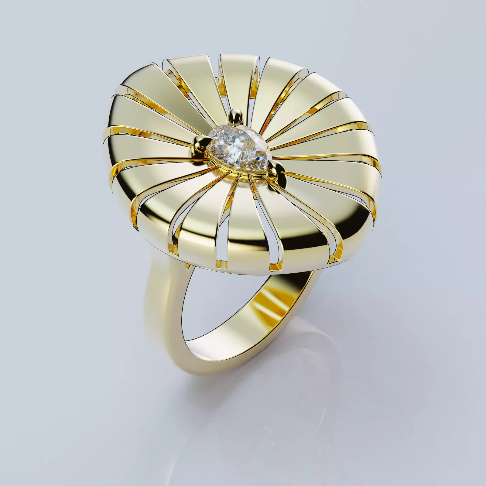 Vivid Ring Style Pear 6x4mm 3D print model