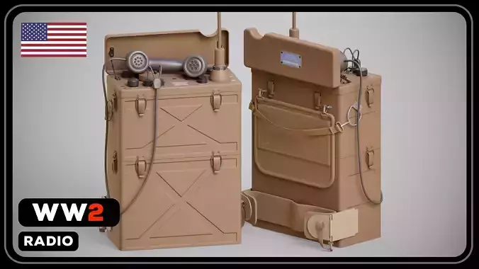 SCR-300 US WW2 FIELD RADIO  Low-poly 3D model
