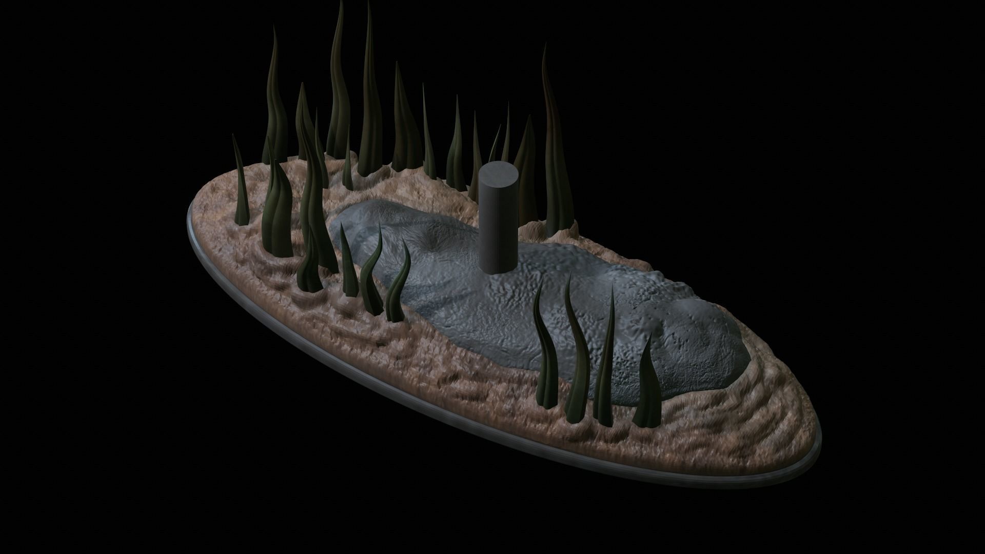 fish dusky grouper statue underwater detailed texture 3D print model_36