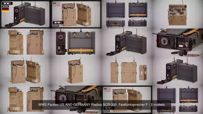 WW2 Faction US AND GERMANY Radios SCR-300  Feldfunksprecher F